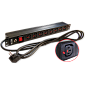 Блок розеток 19" 8 шт. C13 с фиксатором вилки, 10A 250V, шнур питания 3.0 м