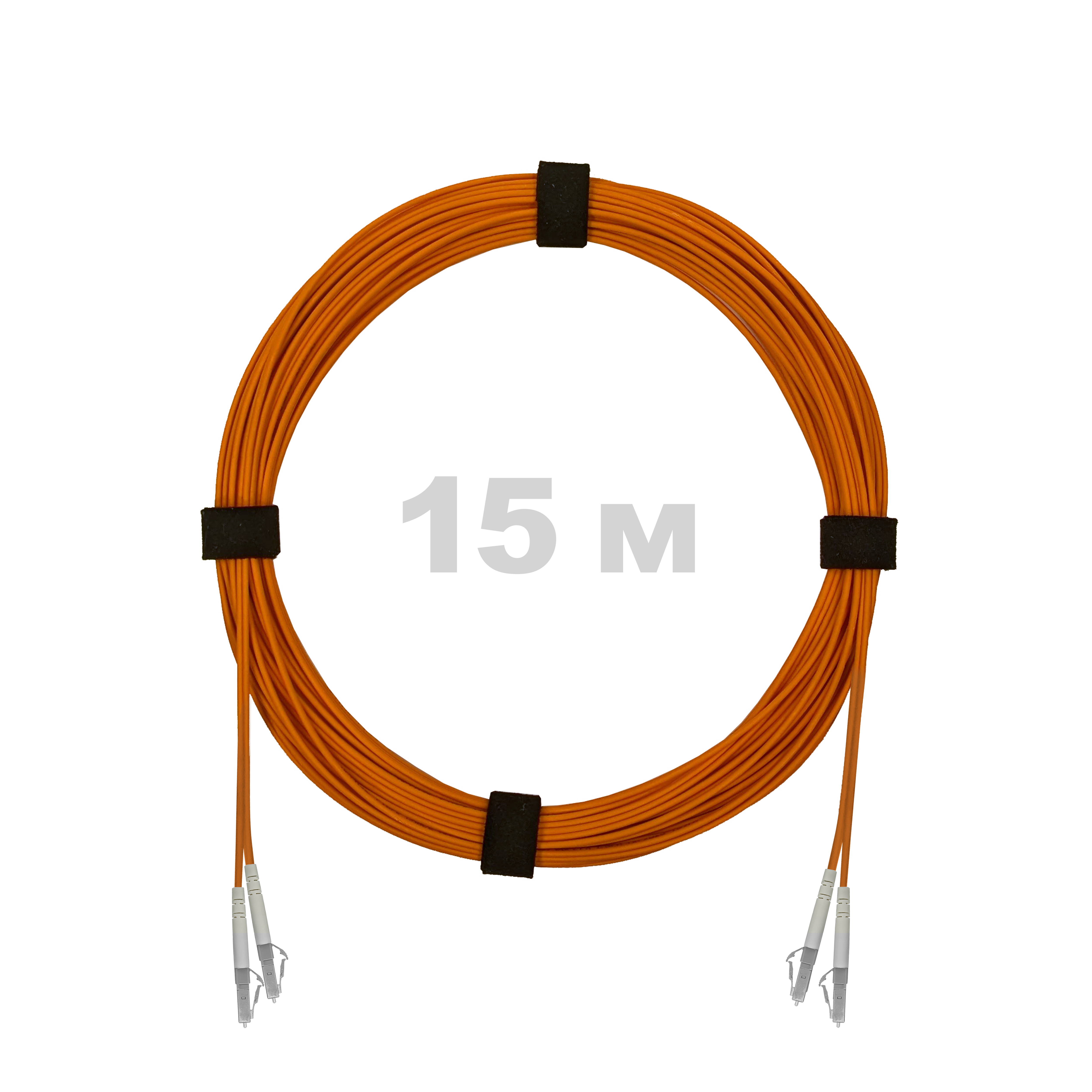 Патч-корд оптический LC/UPC-LC/UPC MM (OM2) 2mm duplex LSZH,  15 м.