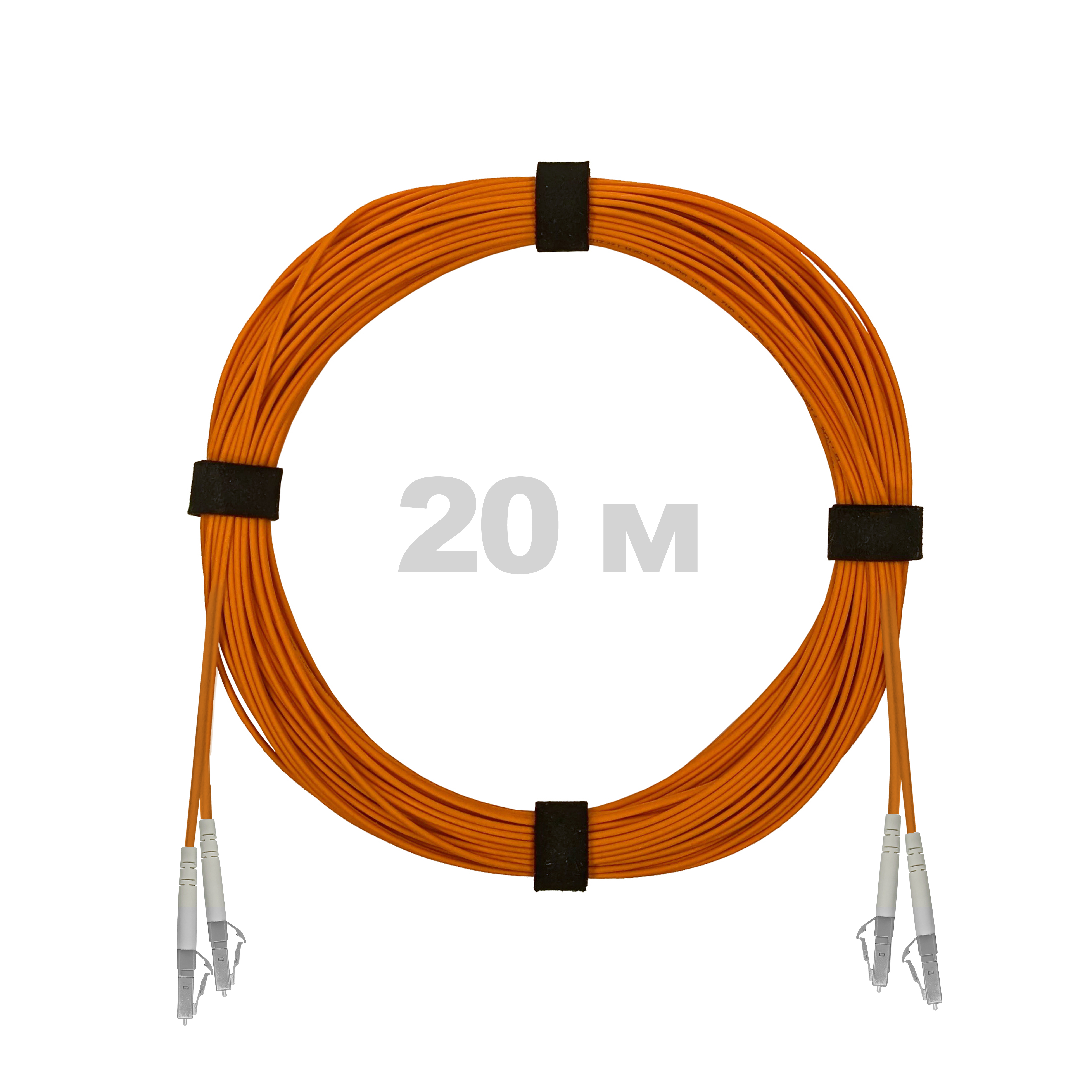 Патч-корд оптический армированный бронированный LC/UPC-LC/UPC MM (OM2) Duplex 3.0mm LSZH, 20 м.