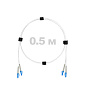 Патч-корд оптический армированный бронированный LC/UPC-LC/UPC SM (G.657A1) Duplex 3.0mm LSZH, ,белый, 0.5 м.