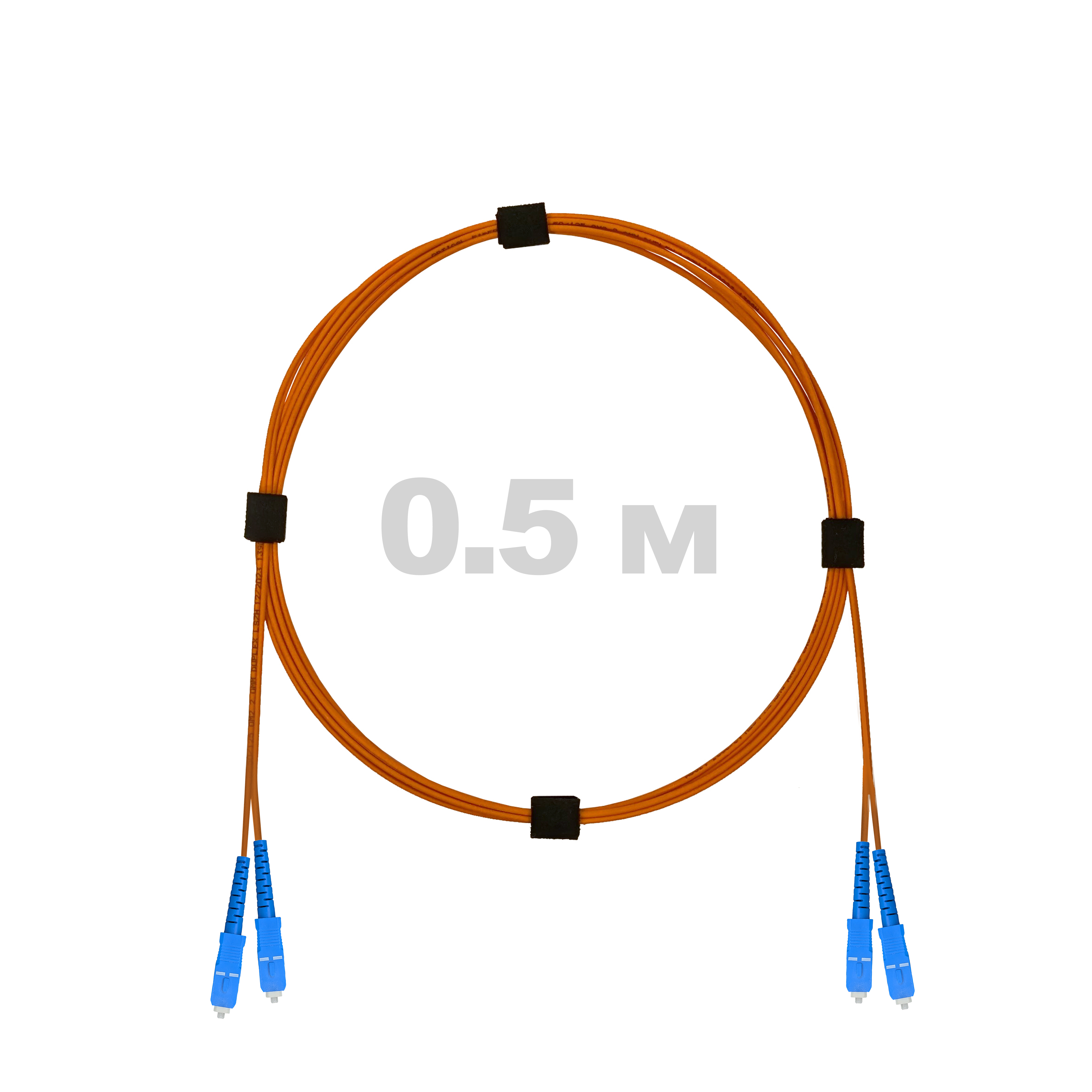 Патч-корд оптический армированный бронированный SC/UPC-SC/UPC MM (OM2) Duplex 2.0mm LSZH, 0.5 м.