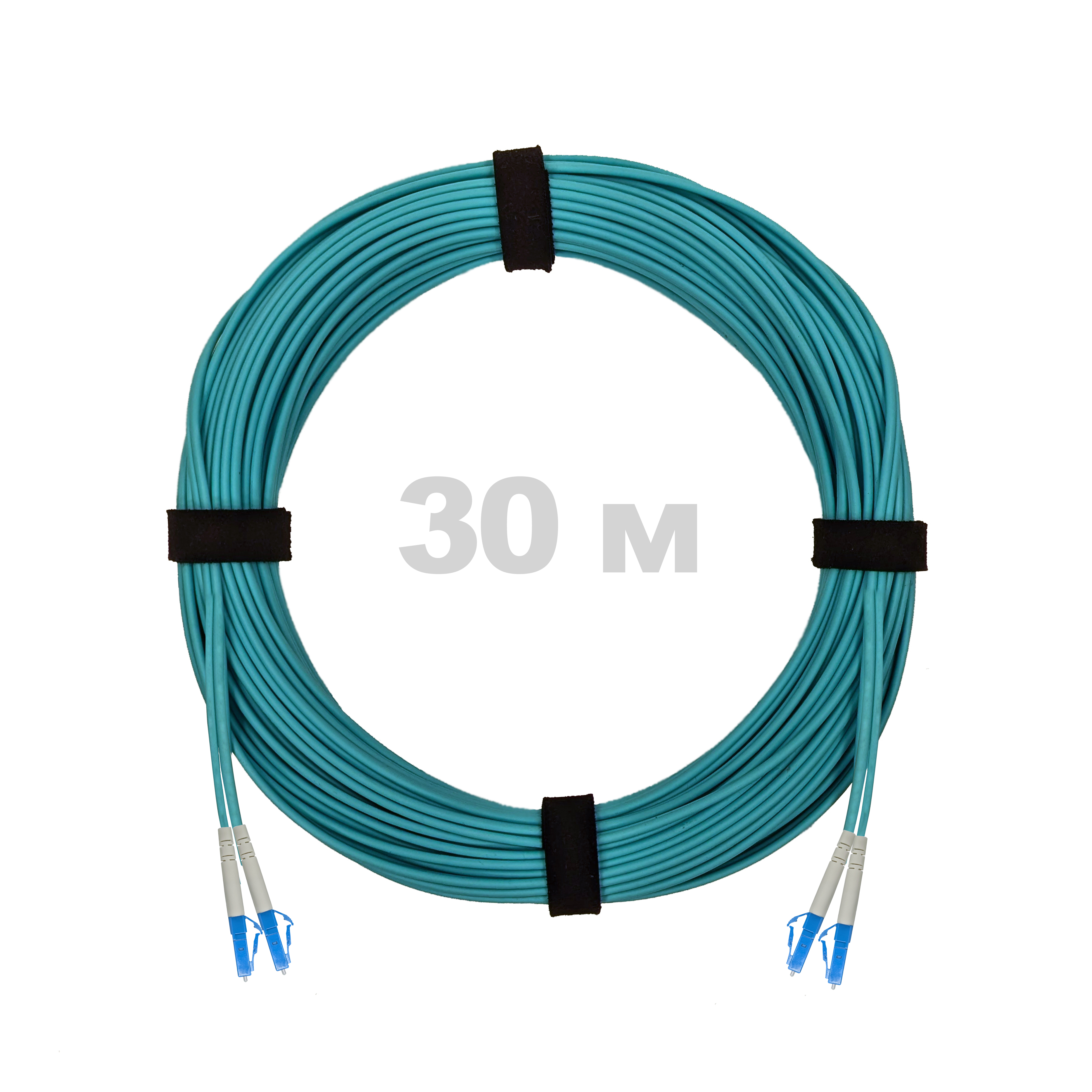 Патч-корд оптический LC/UPC-LC/UPC MM (OM3) 2mm duplex LSZH,  30 м.