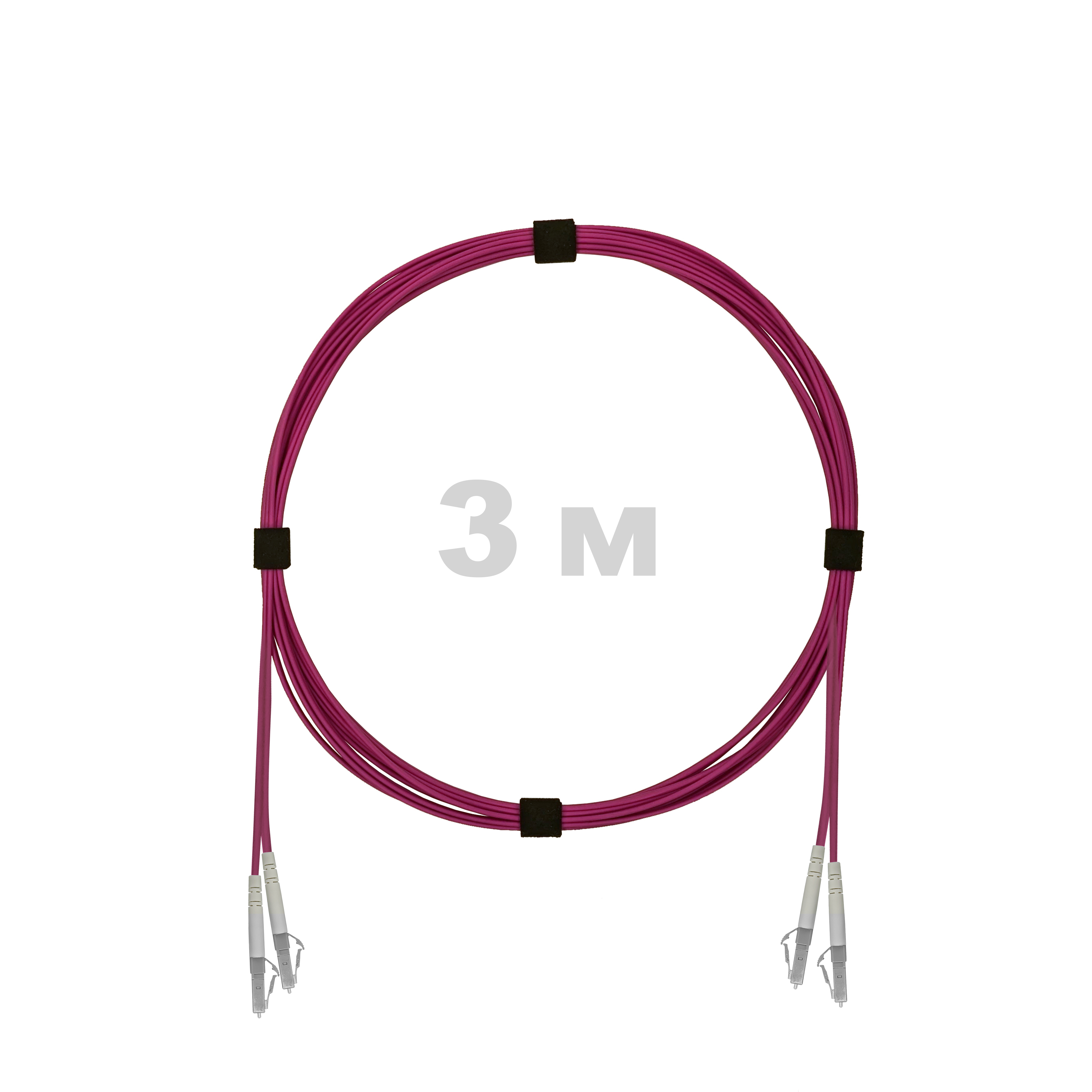Патч-корд оптический армированный бронированный LC/UPC-LC/UPC MM (OM4) Duplex 2.0mm LSZH, 3 м.
