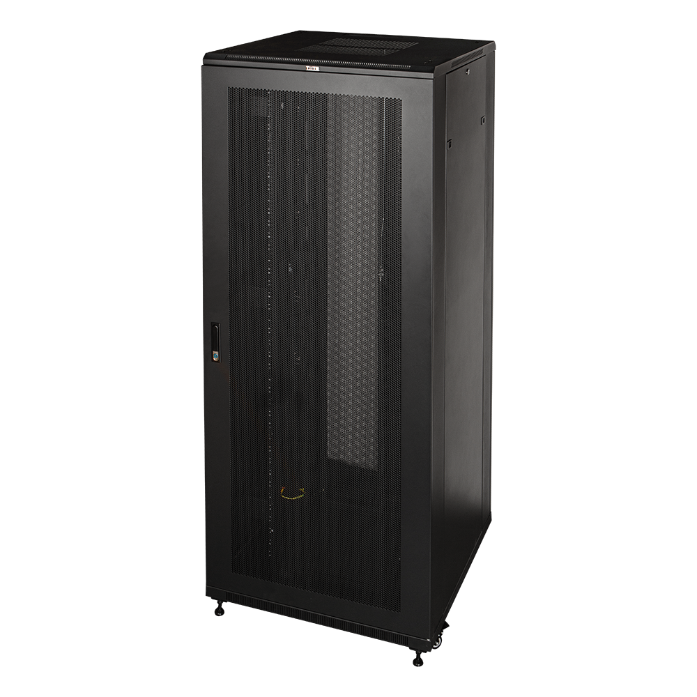 Шкаф 19" Business, 47U 800x1200, черный, передняя дверь стекло, задняя дверь распашная металл