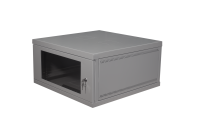Шкаф настенный 6U 19" (600х600х345) разборный, дверь стекло, серый, TWIST