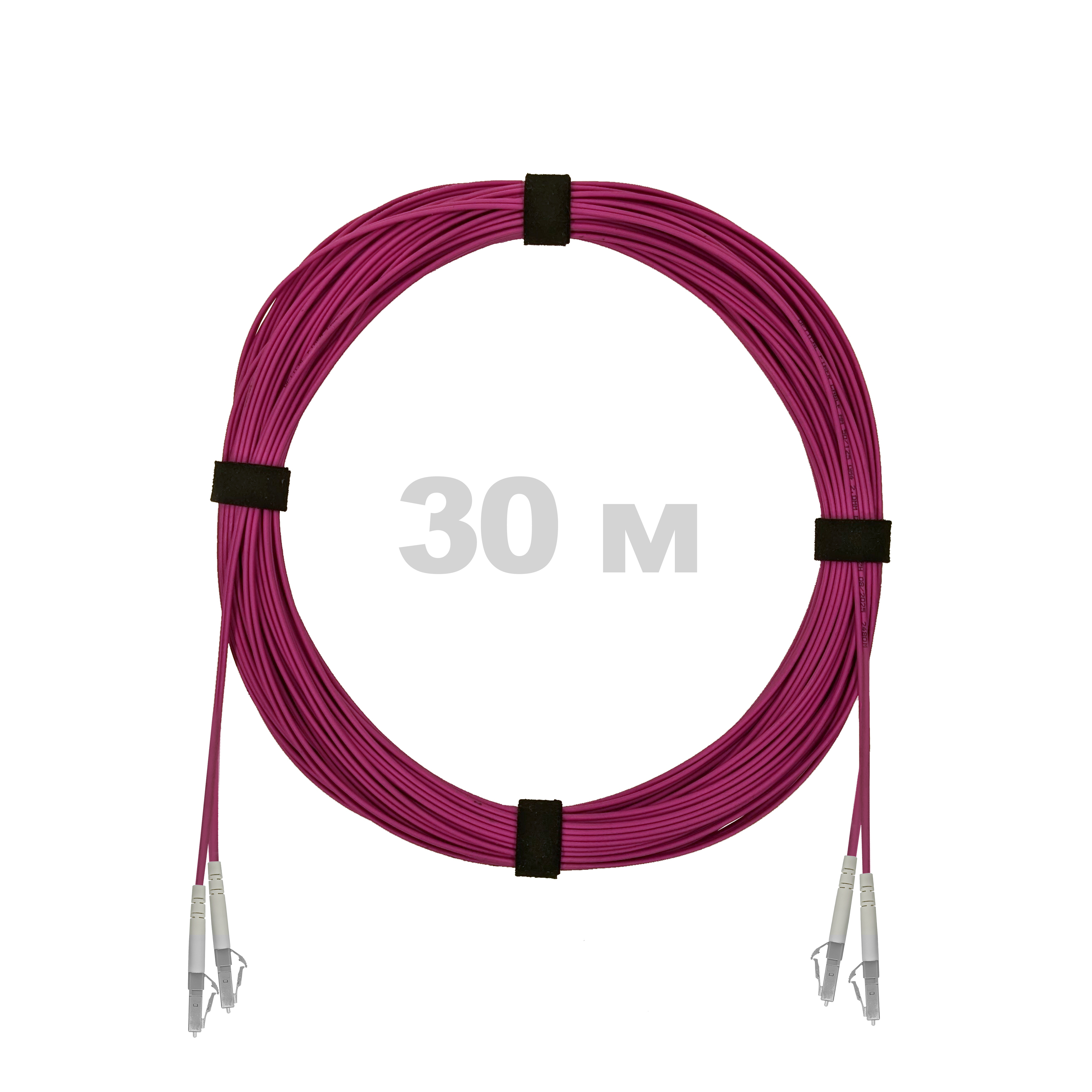 Патч-корд оптический LC/UPC-LC/UPC MM (OM4) 3mm duplex LSZH,  30 м.