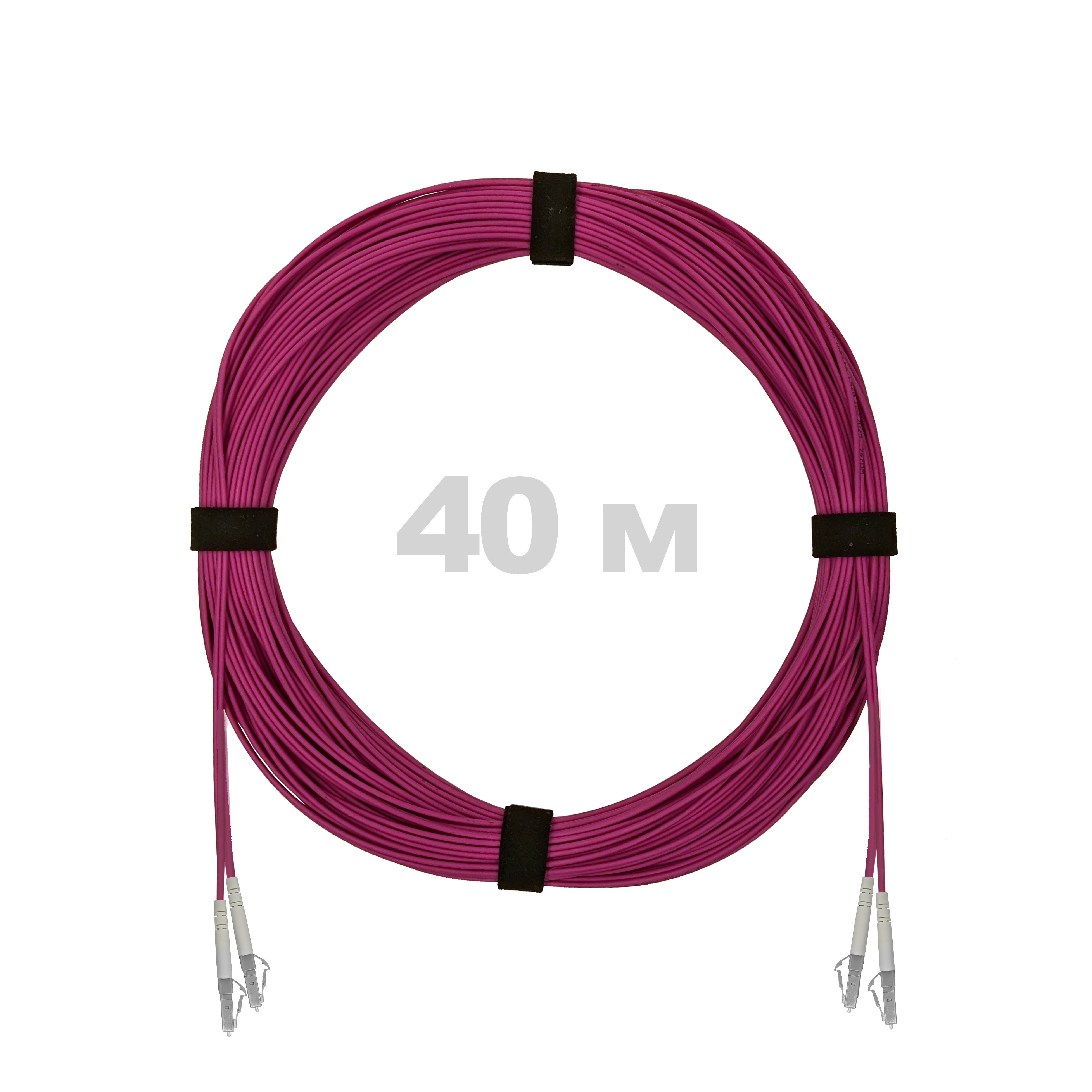 Патч-корд оптический армированный бронированный LC/UPC-LC/UPC MM (OM4) Duplex 2.0mm LSZH, 40 м.