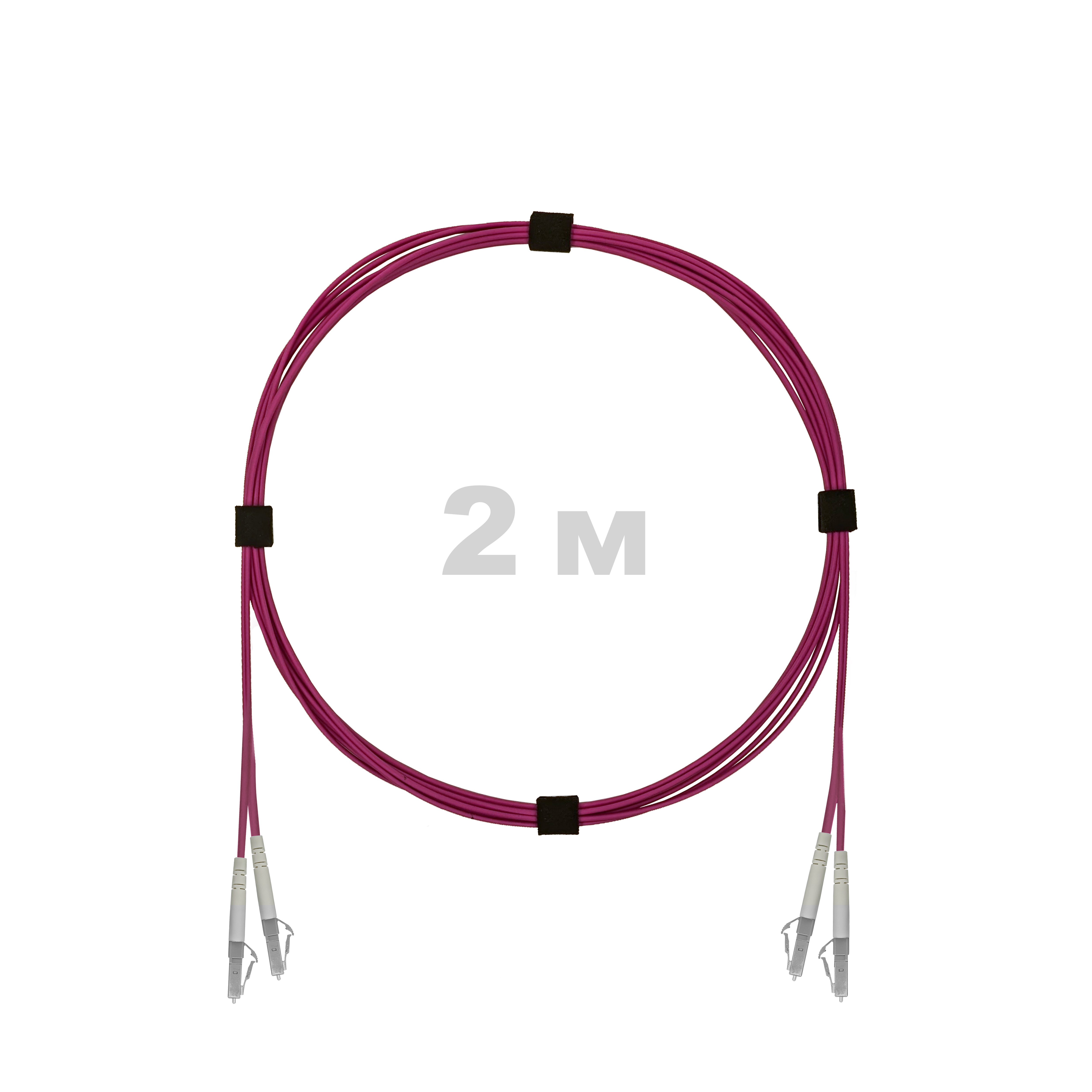 Патч-корд оптический LC/UPC-LC/UPC MM (OM4) 2mm duplex LSZH,  2 м.