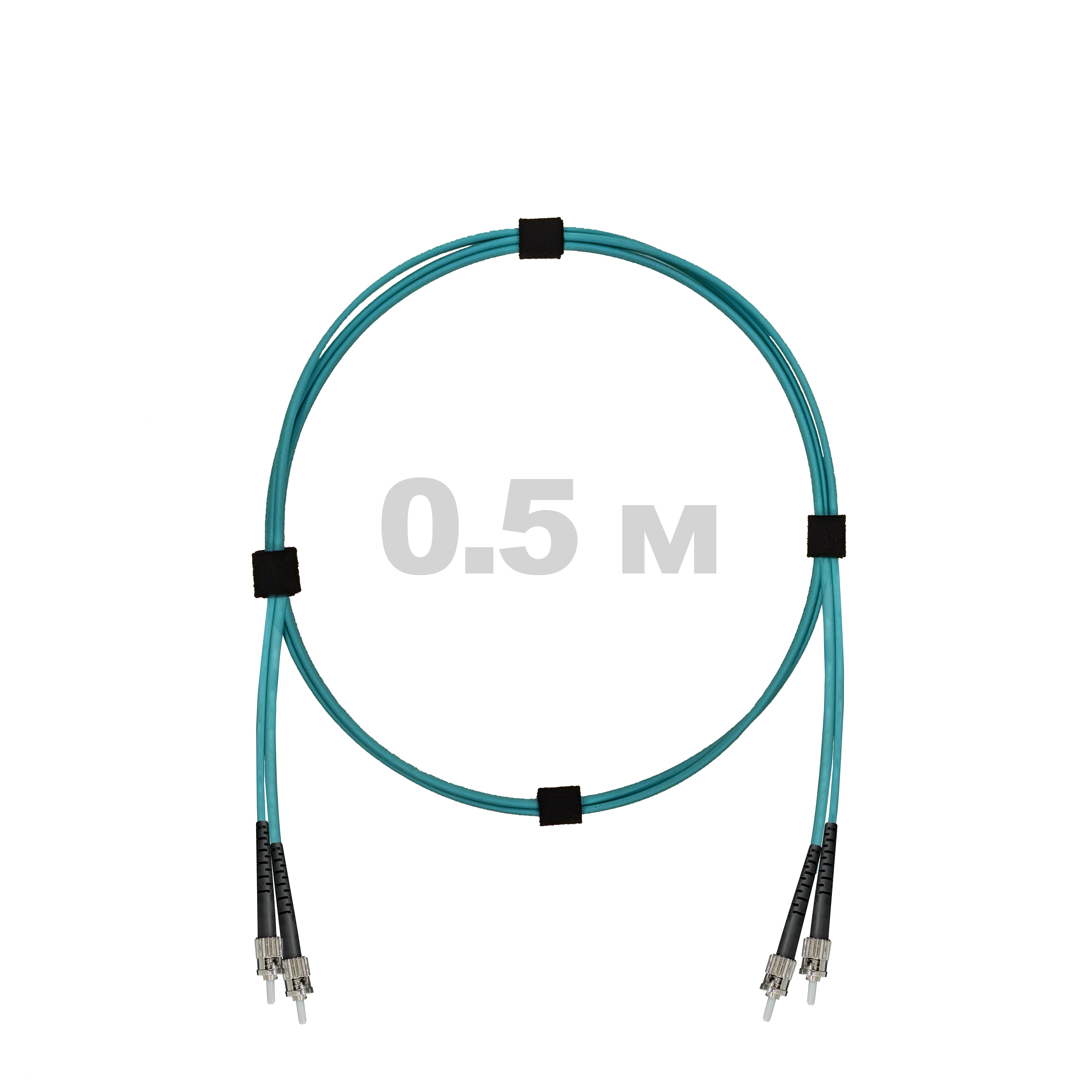Патч-корд оптический армированный бронированный ST/PC-ST/PC MM (OM3) Duplex 2.0mm LSZH, 0.5 м.