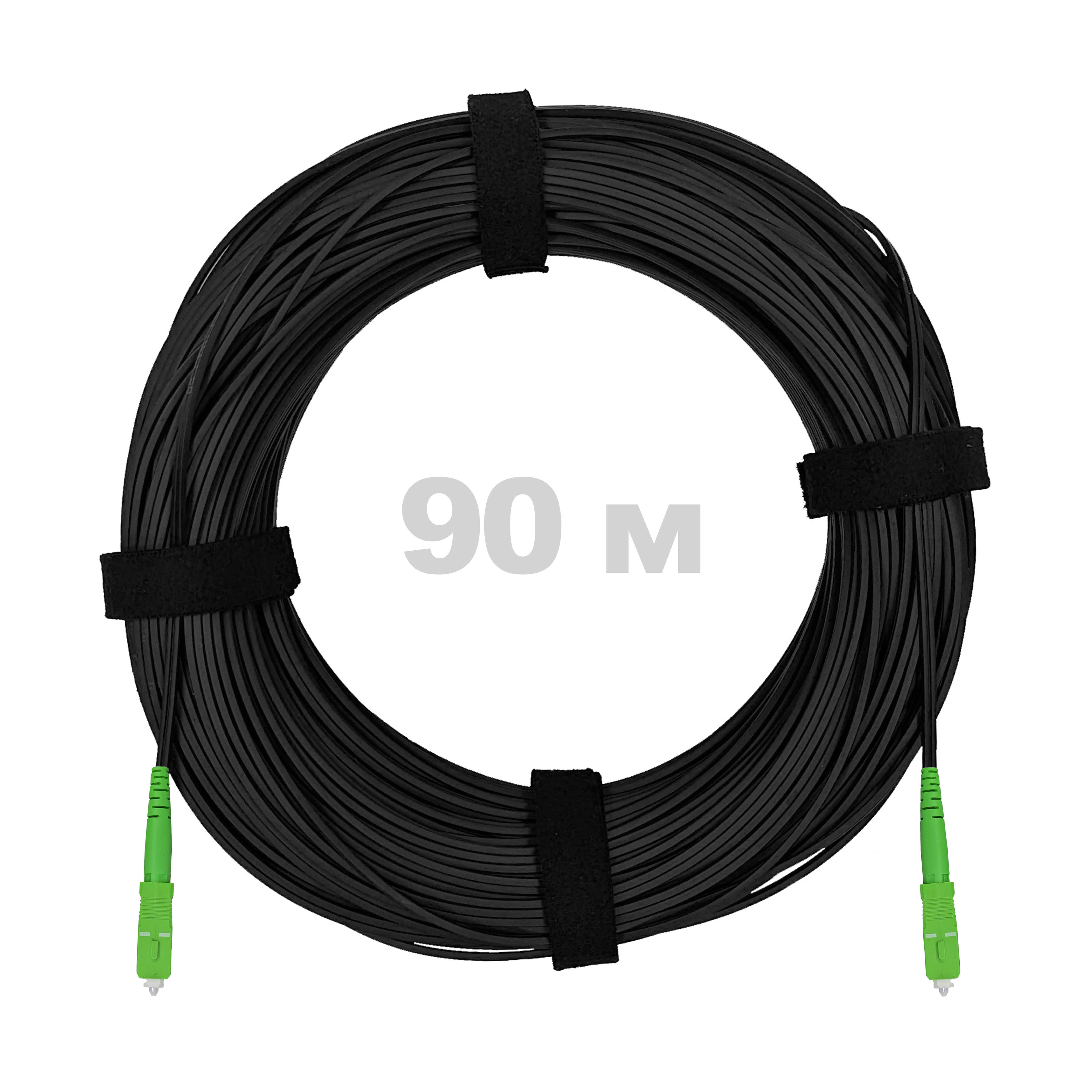 Патч-корд оптический FTTH диэлектрик FRP, G.657 LSZH 2SC/APC, черный 90 м.