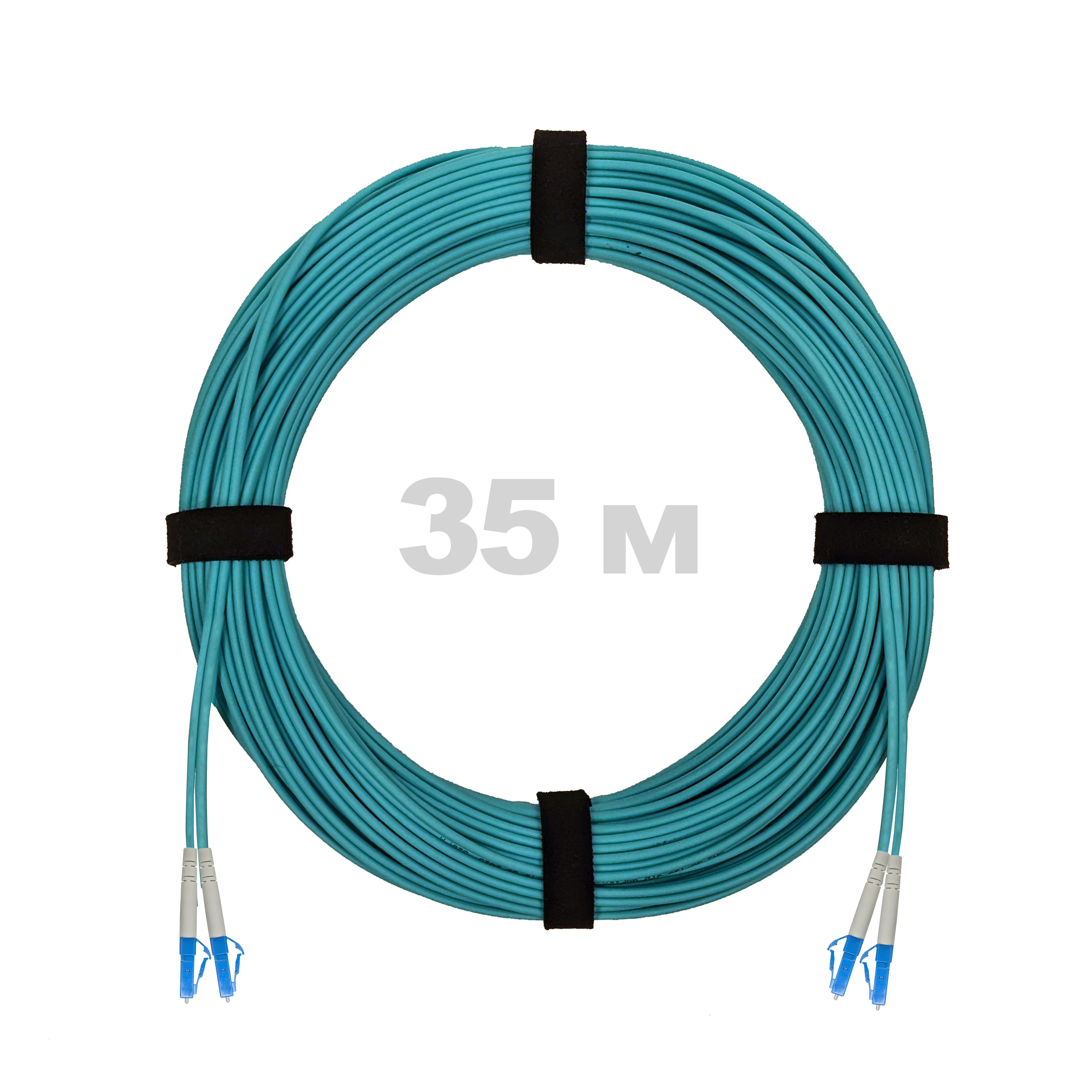 Патч-корд оптический LC/UPC-LC/UPC MM (OM3) 3mm duplex LSZH,  35 м.