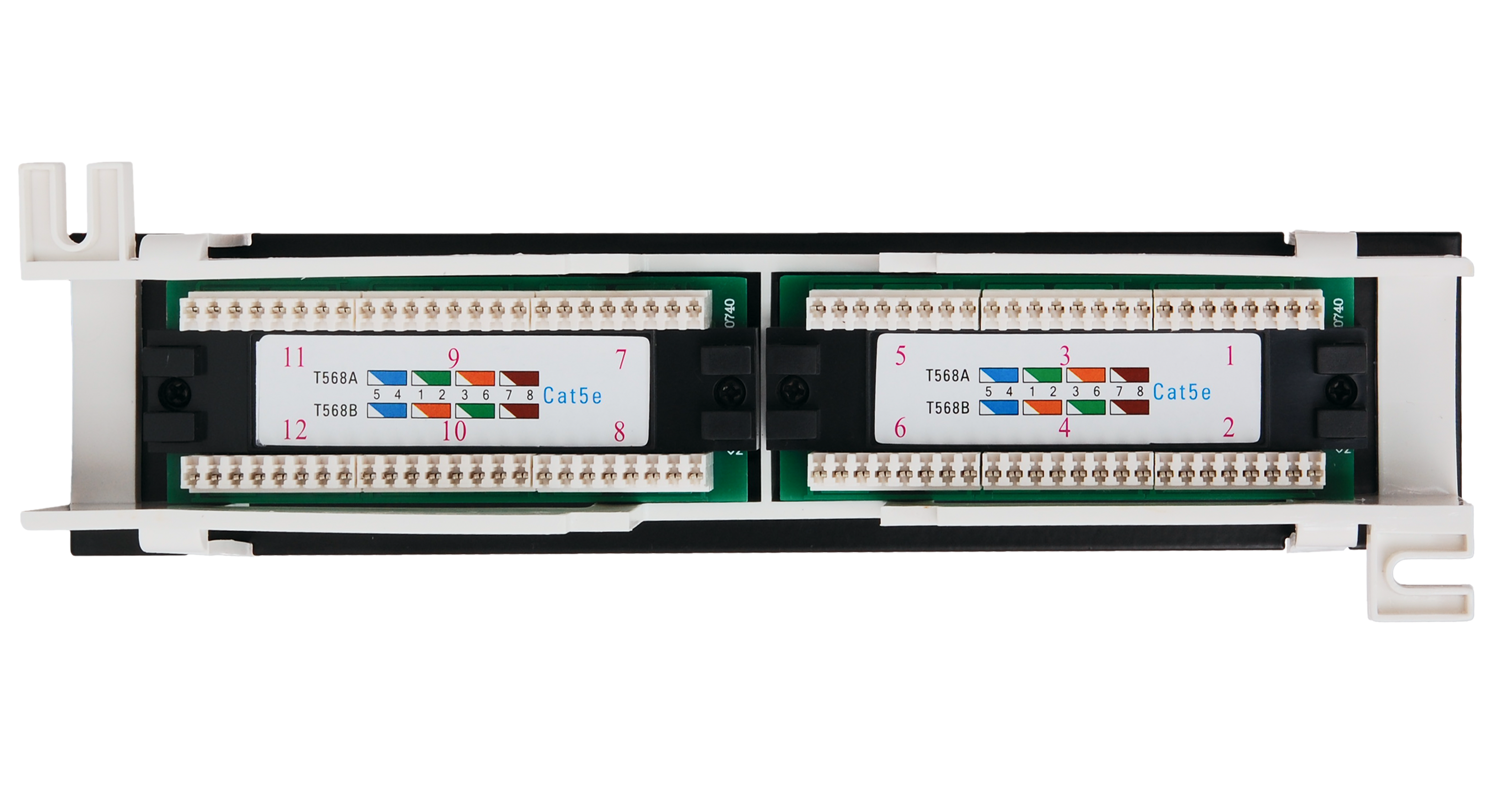 Коммутационная настенная панель, 12 портов, Кат.5e, неэкранированная, черная__