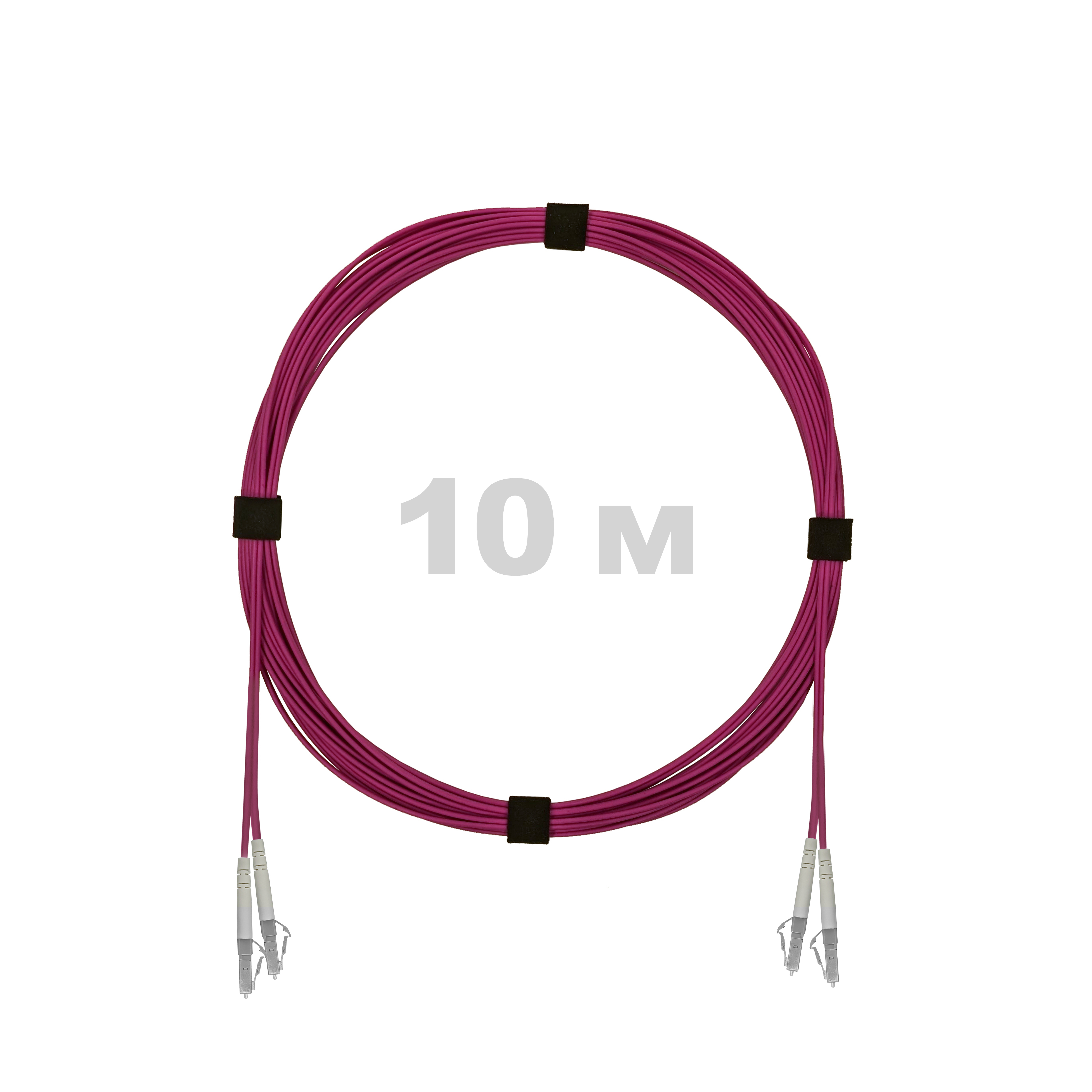 Патч-корд оптический LC/UPC-LC/UPC MM (OM4) 2mm duplex LSZH,  10 м.