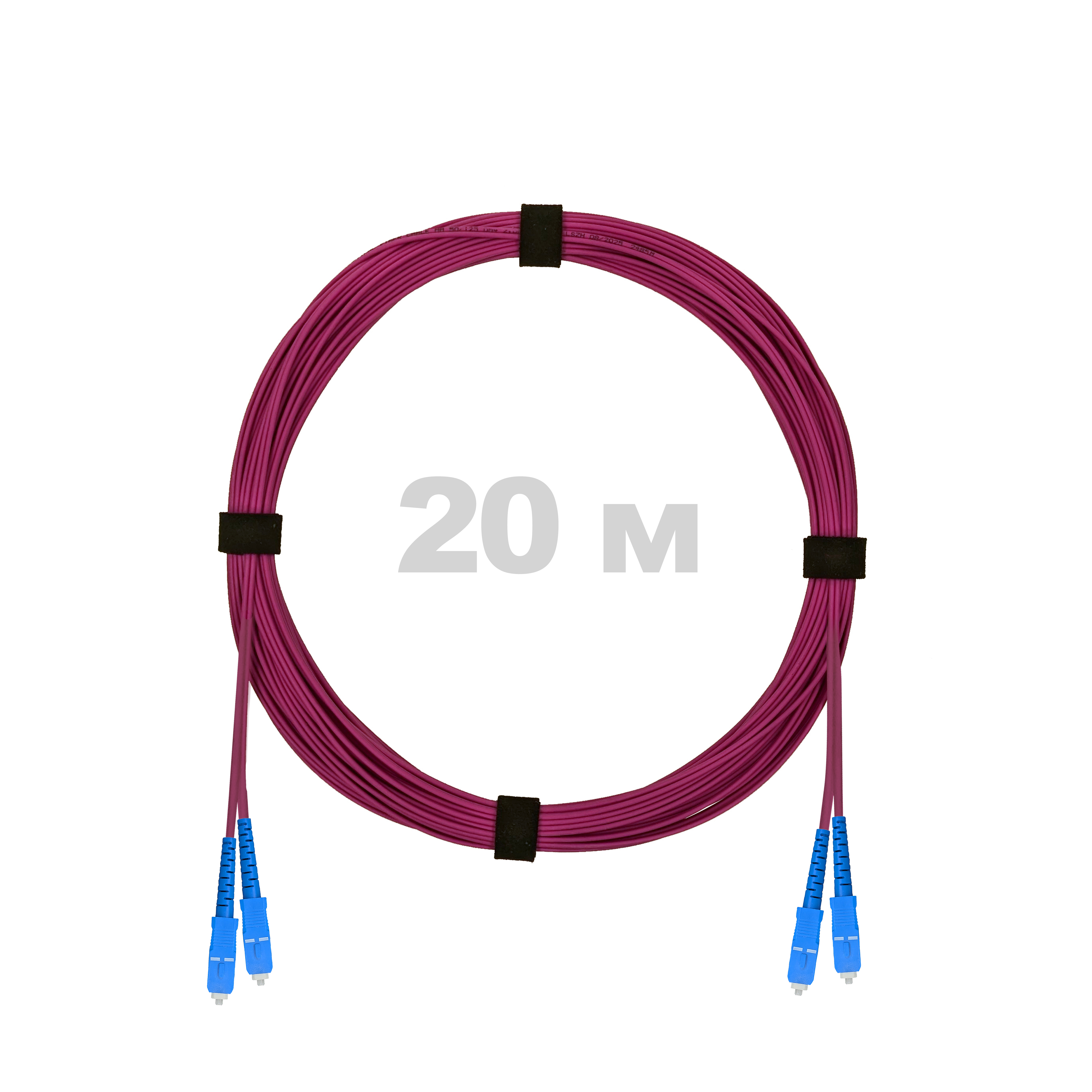 Патч-корд оптический SC/UPC-SC/UPC MM (OM4) 3mm duplex LSZH,  20 м.