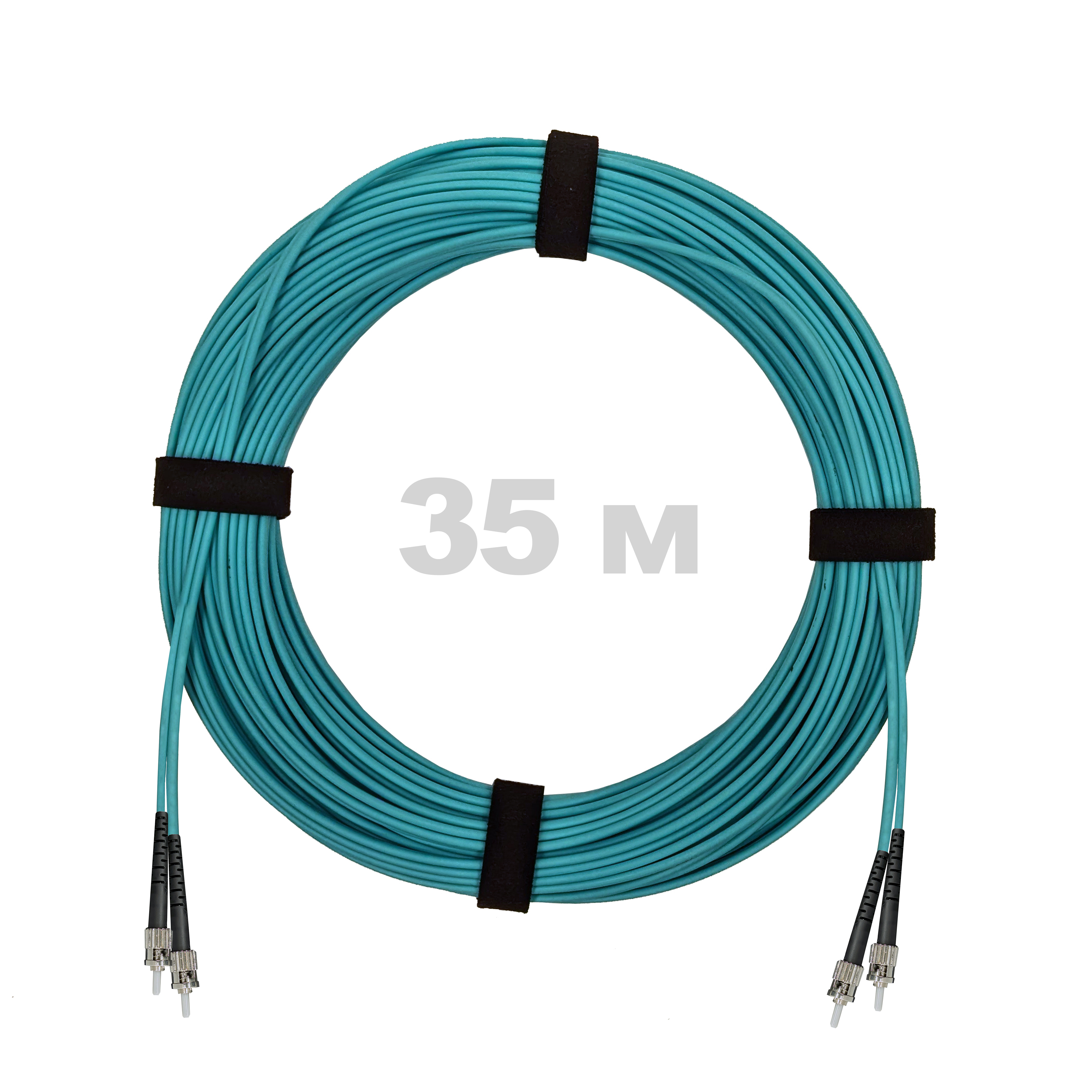 Патч-корд оптический армированный бронированный ST/PC-ST/PC MM (OM3) Duplex 2.0mm LSZH, 35 м.