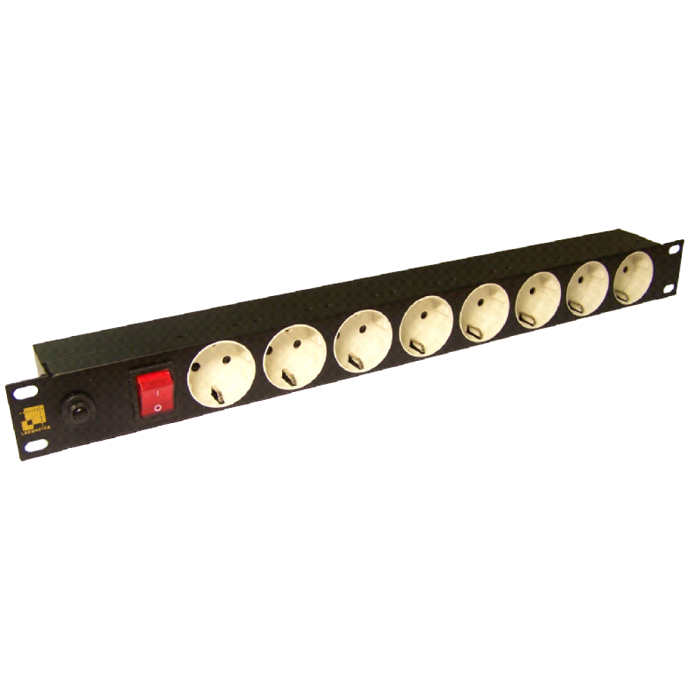 Блок розеток 8 шт. с заземлением, 19", без шнура питания
