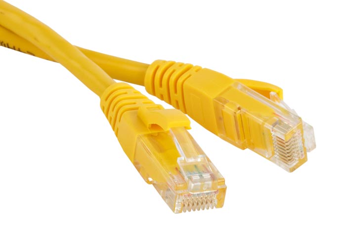 Патч-корд RJ45 - RJ45, 4 пары, UTP, категория 5е, 3 м, желтый, LANMASTER
