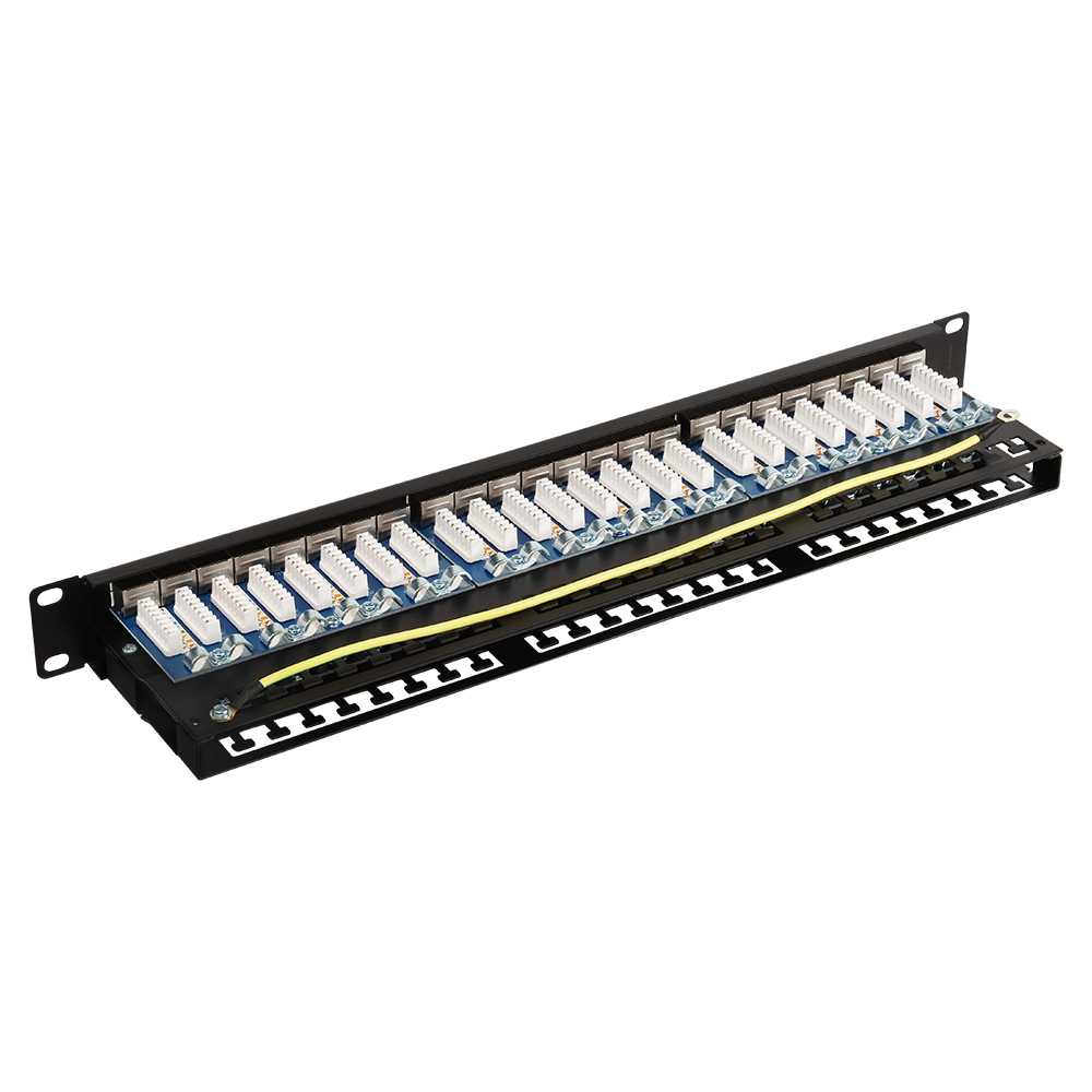 Патч-панель 19" высокой плотности, 48 портов RJ45, экранированная, кат.6A, 1U__