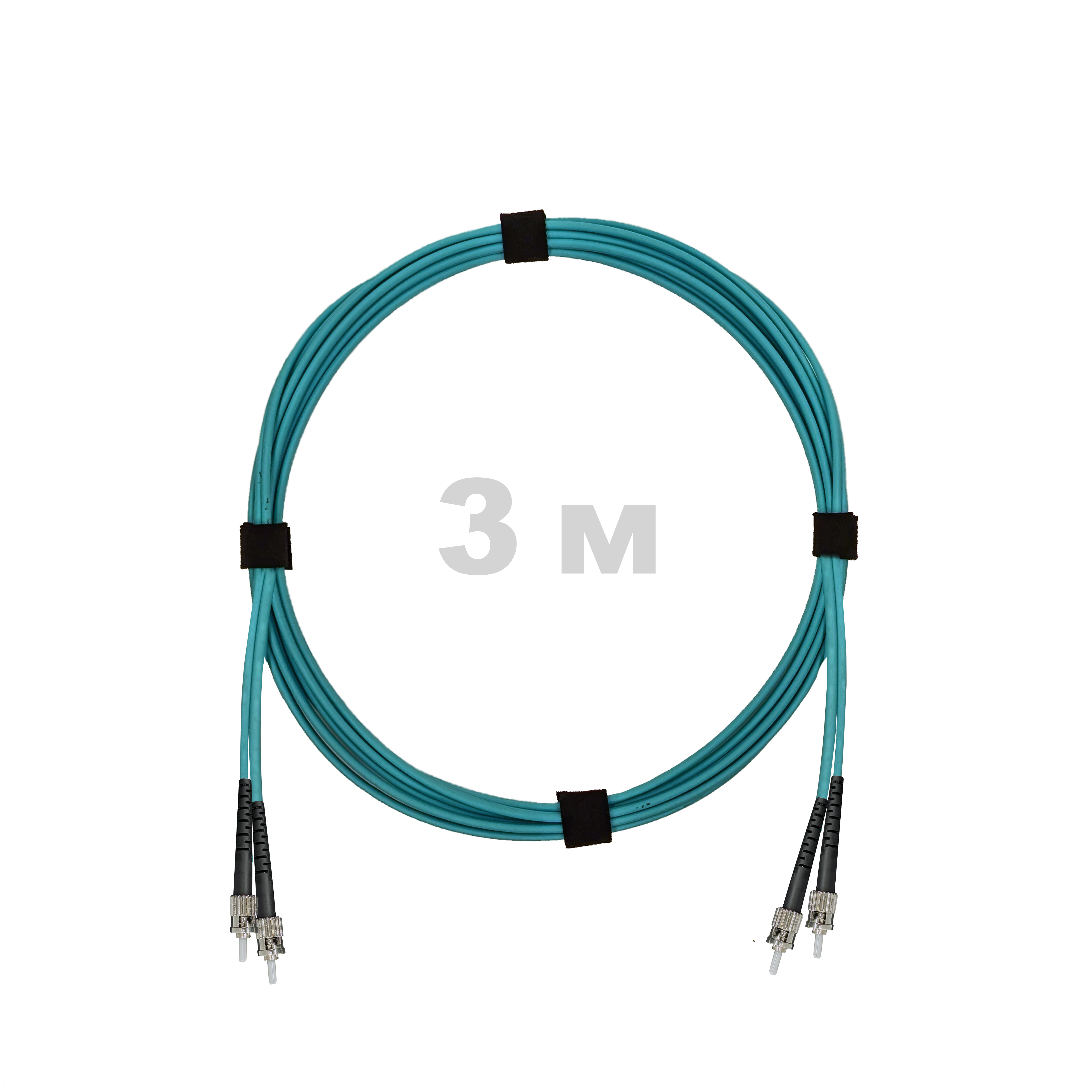 Патч-корд оптический ST/PC-ST/PC MM (OM3) 2mm duplex LSZH,  3 м.