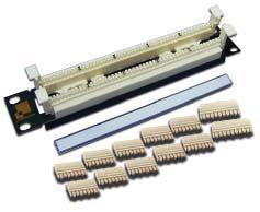 Кроссовая панель 110 типа, 50 пар, 10", 1U, LANMASTER, с модулями LAN-RS110-50FT/10