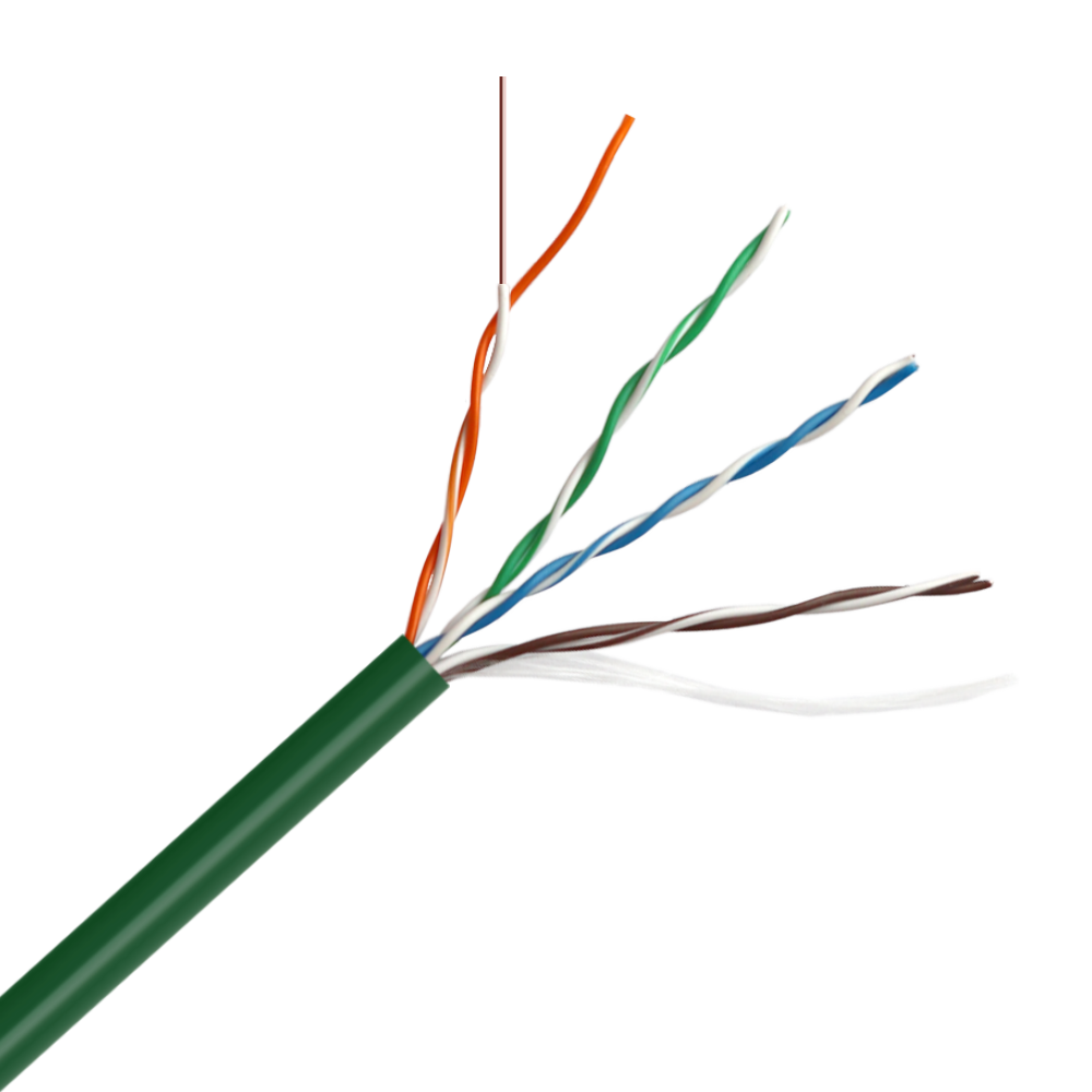 Кабель UTP, 4 пары, Кат. 5e, LSZH, зелёный, 305м в кат., LANMASTER LAN-5EUTP-LSZH-GN