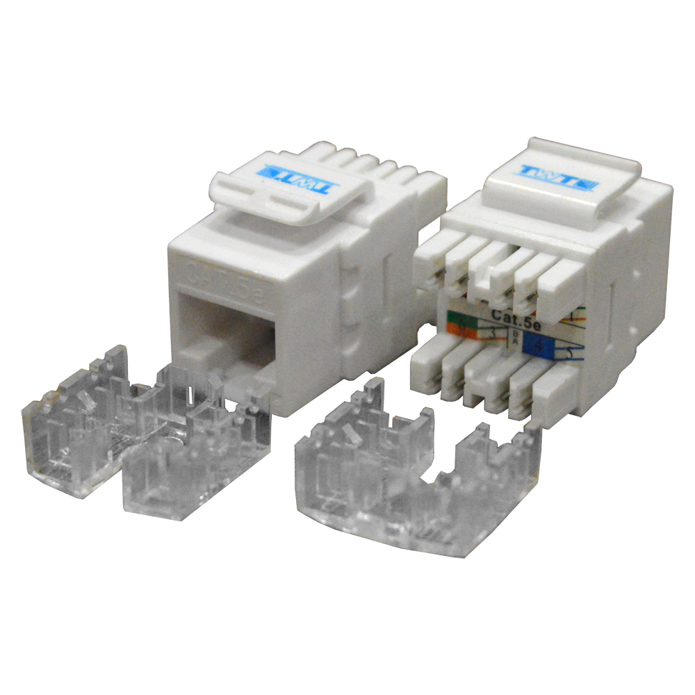 Модуль Keystone RJ45, Cat.5E, UTP, 180 градусов, белый