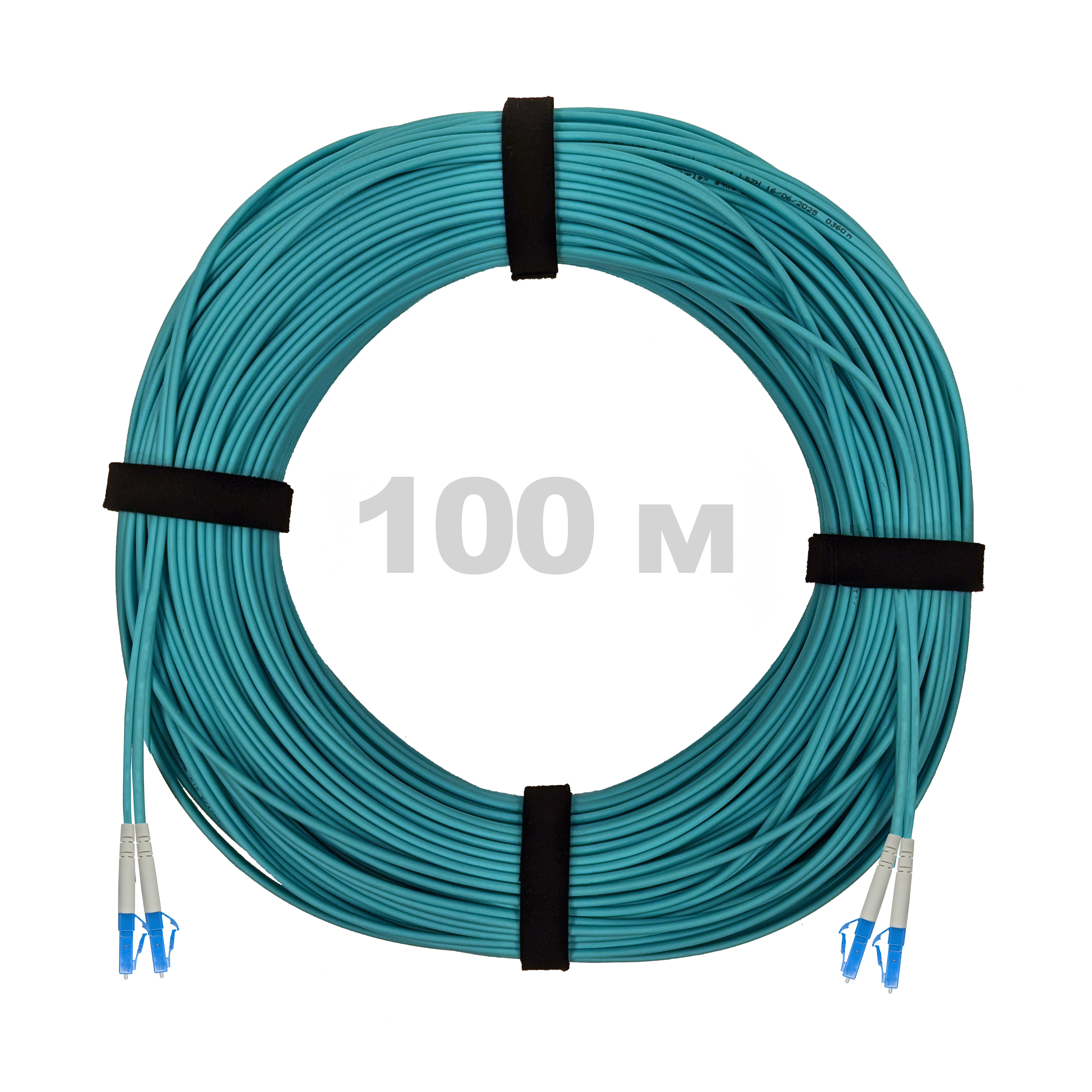 Патч-корд оптический LC/UPC-LC/UPC MM (OM3) 3mm duplex LSZH,  100 м.