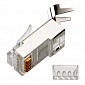 Коннектор TWT-PL45/S-8P8C-6A RJ-45 8P8C FTP Кат. 6А TWT, экранированный, универсальный, со вставкой, 100 шт. в упак.