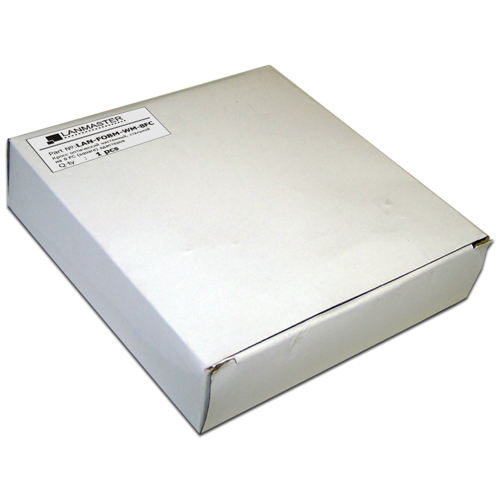 Кросс оптический LANMASTER настенный, металлический, на 8 FC адаптеров__