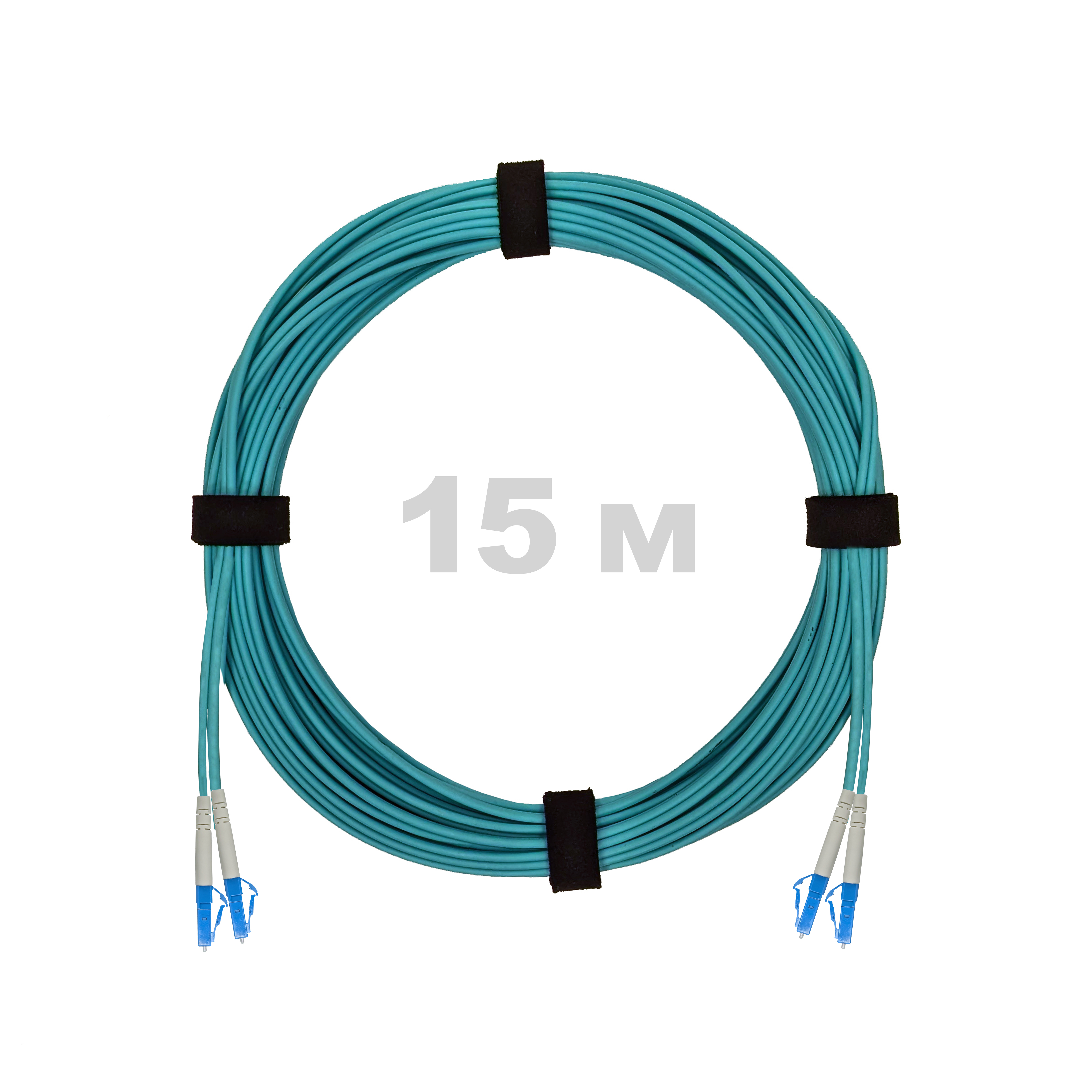 Патч-корд оптический LC/UPC-LC/UPC MM (OM3) 2mm duplex LSZH,  15 м.