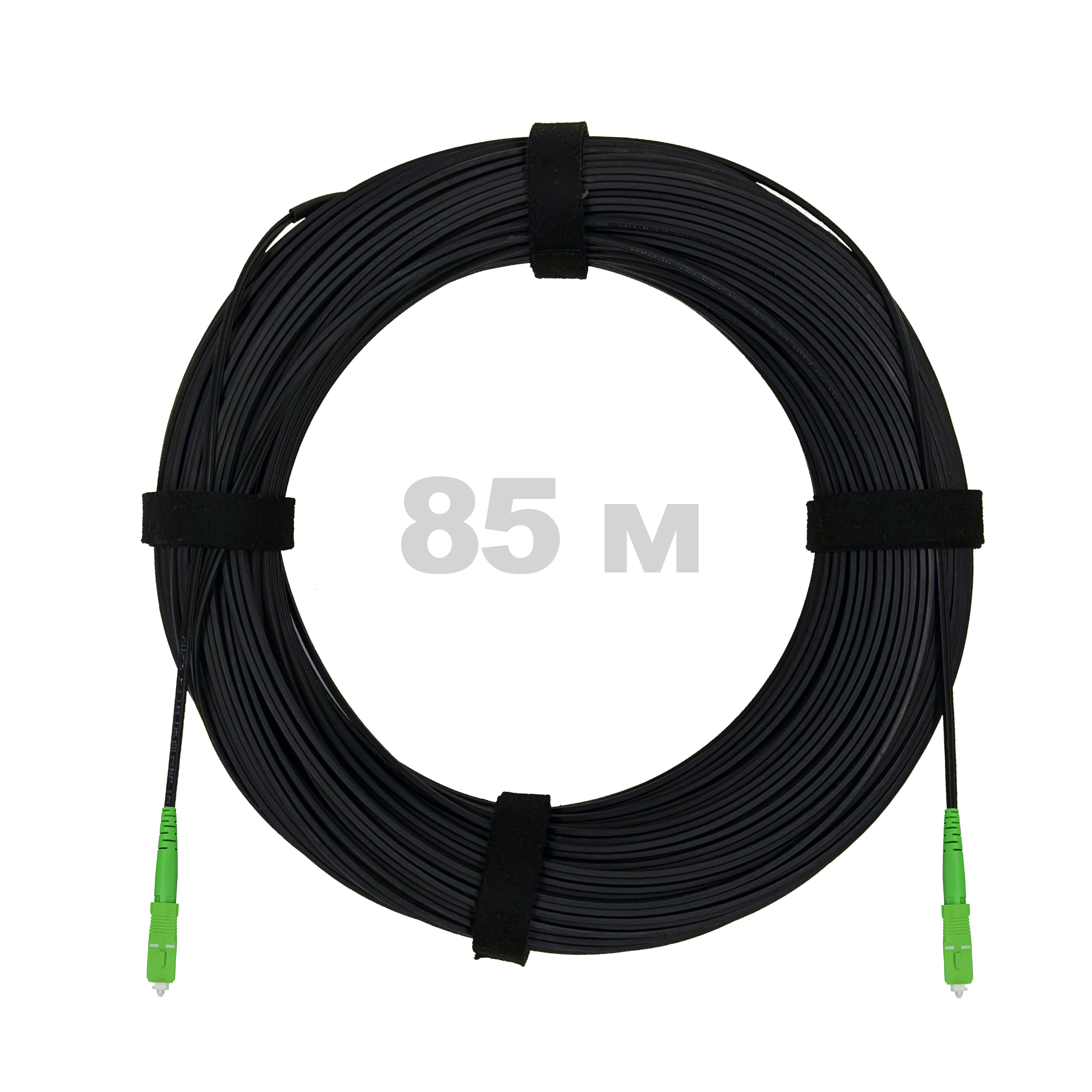 Патч-корд оптический FTTH комбинированный, диэлектрик FRP, G.657 LSZH 2SC/APC, черный 85 м