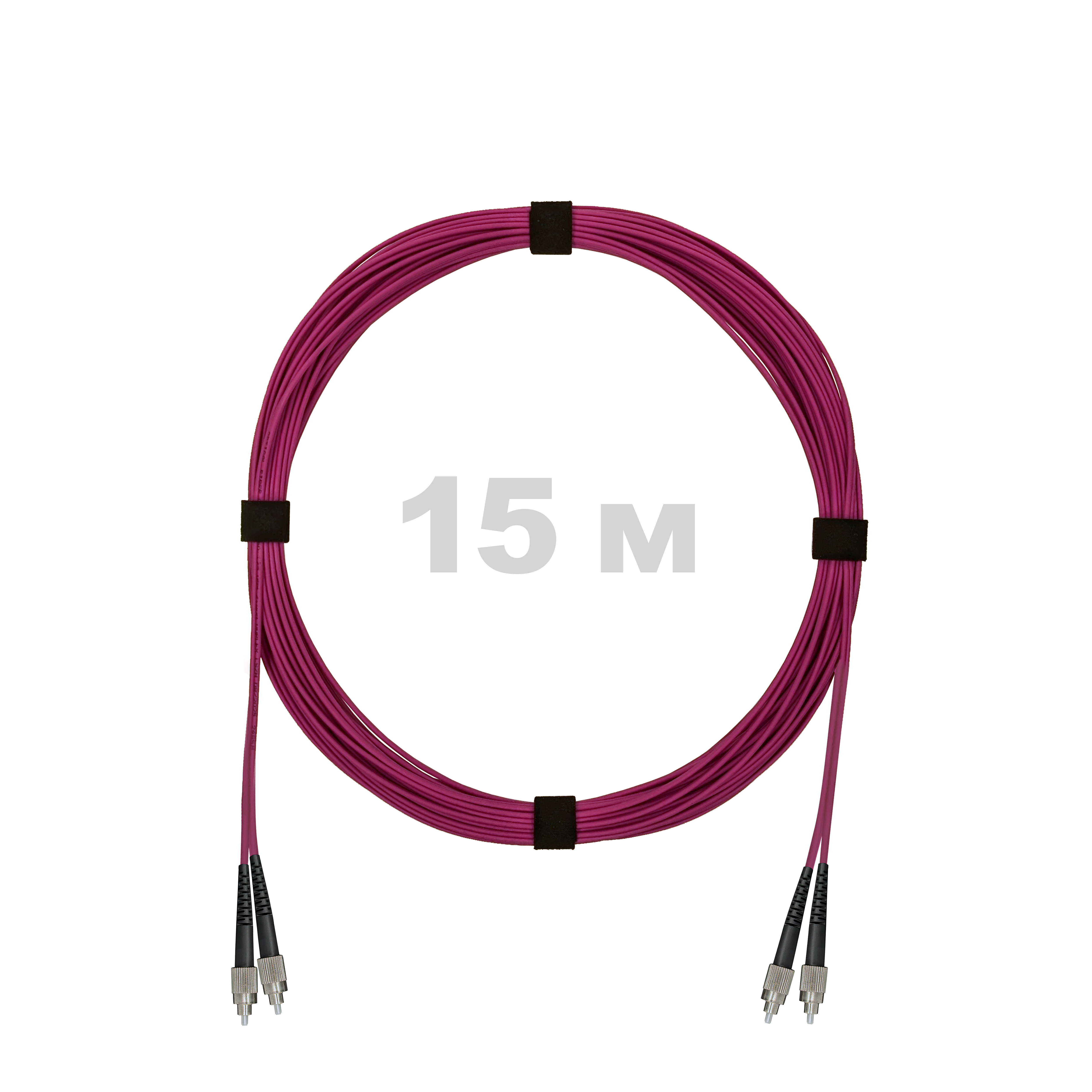 Патч-корд оптический FC/UPC-FC/UPC MM (OM4) 2mm duplex LSZH,  15 м.