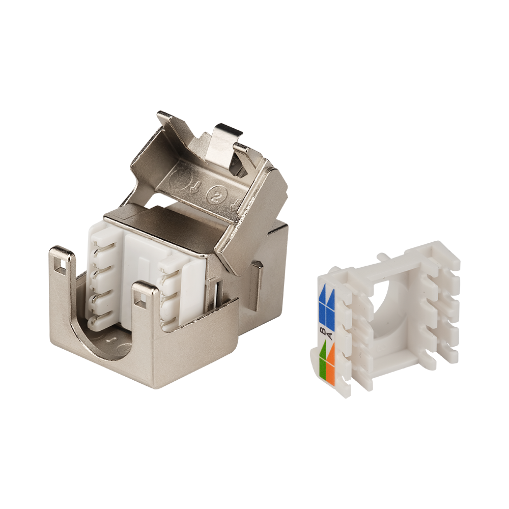 Модуль Keystone ToolLess, RJ45, экранированный, кат.5E, со встроенной шторкой, 180 градусов__