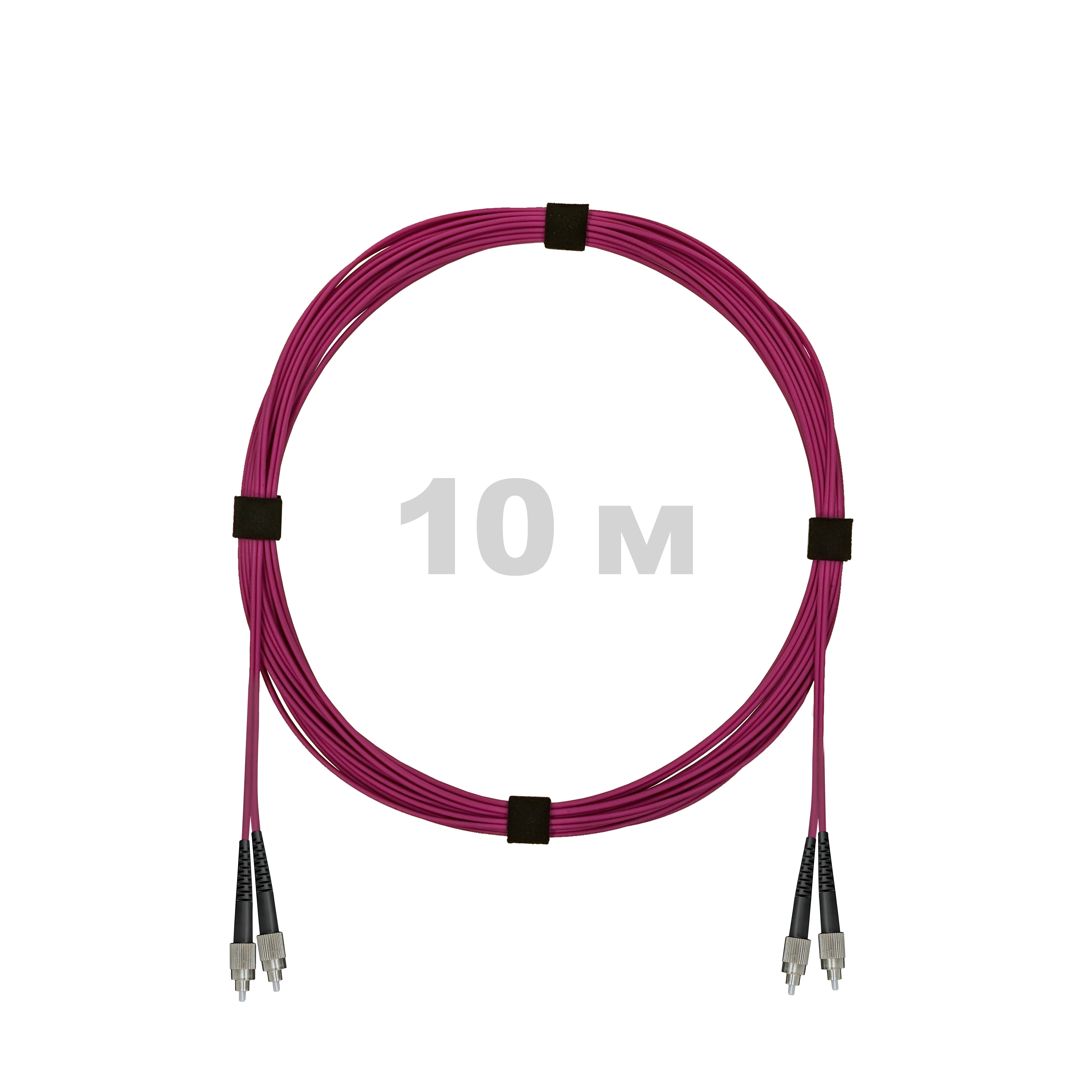 Патч-корд оптический FC/UPC-FC/UPC MM (OM4) 2mm duplex LSZH,  10 м.