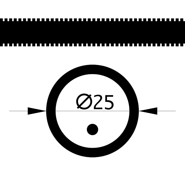 Гофротруба ПВХ легкая 350 Н черная с/з д25 (50 м/2600 м уп/пал) с зондом