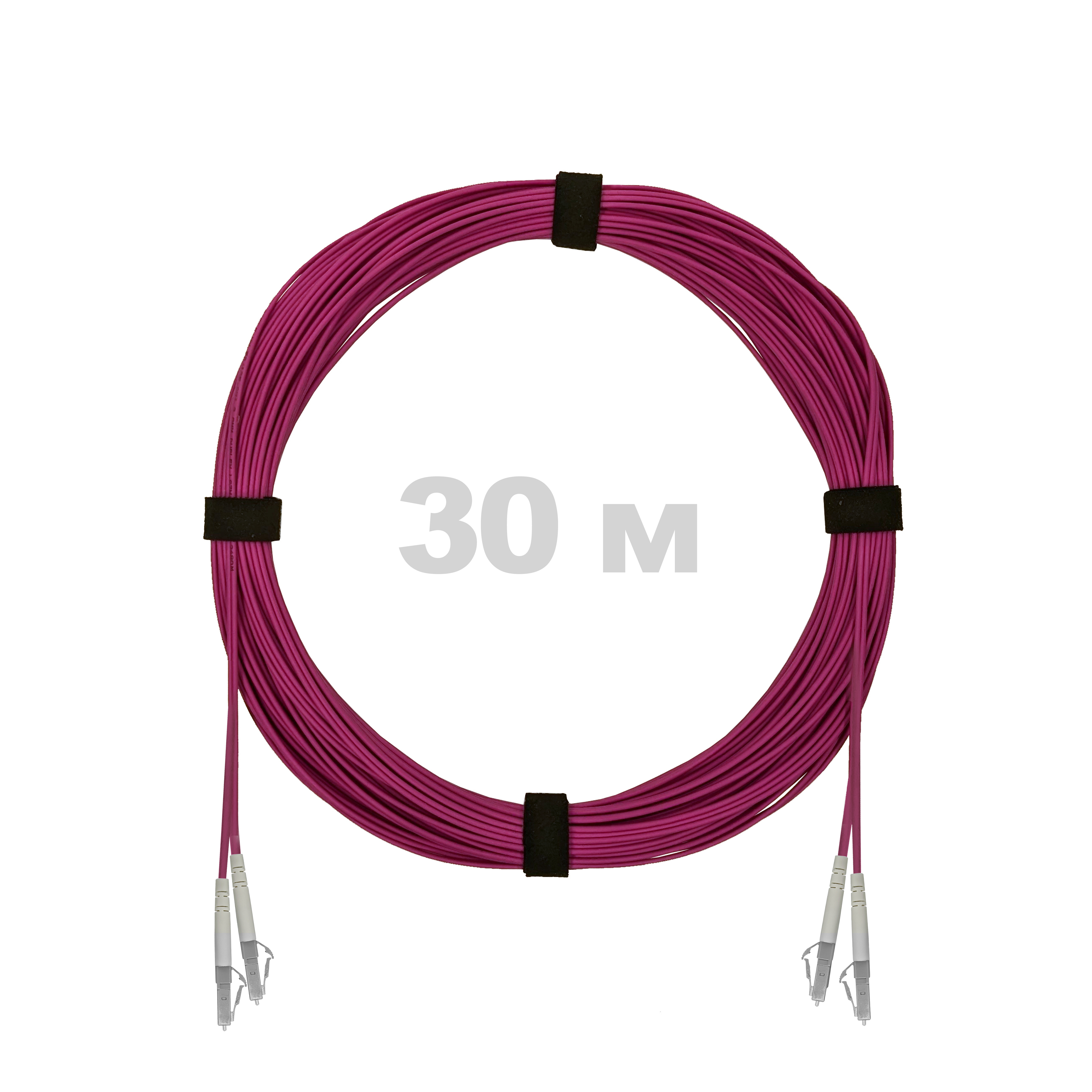Патч-корд оптический LC/UPC-LC/UPC MM (OM4) 2mm duplex LSZH,  30 м.