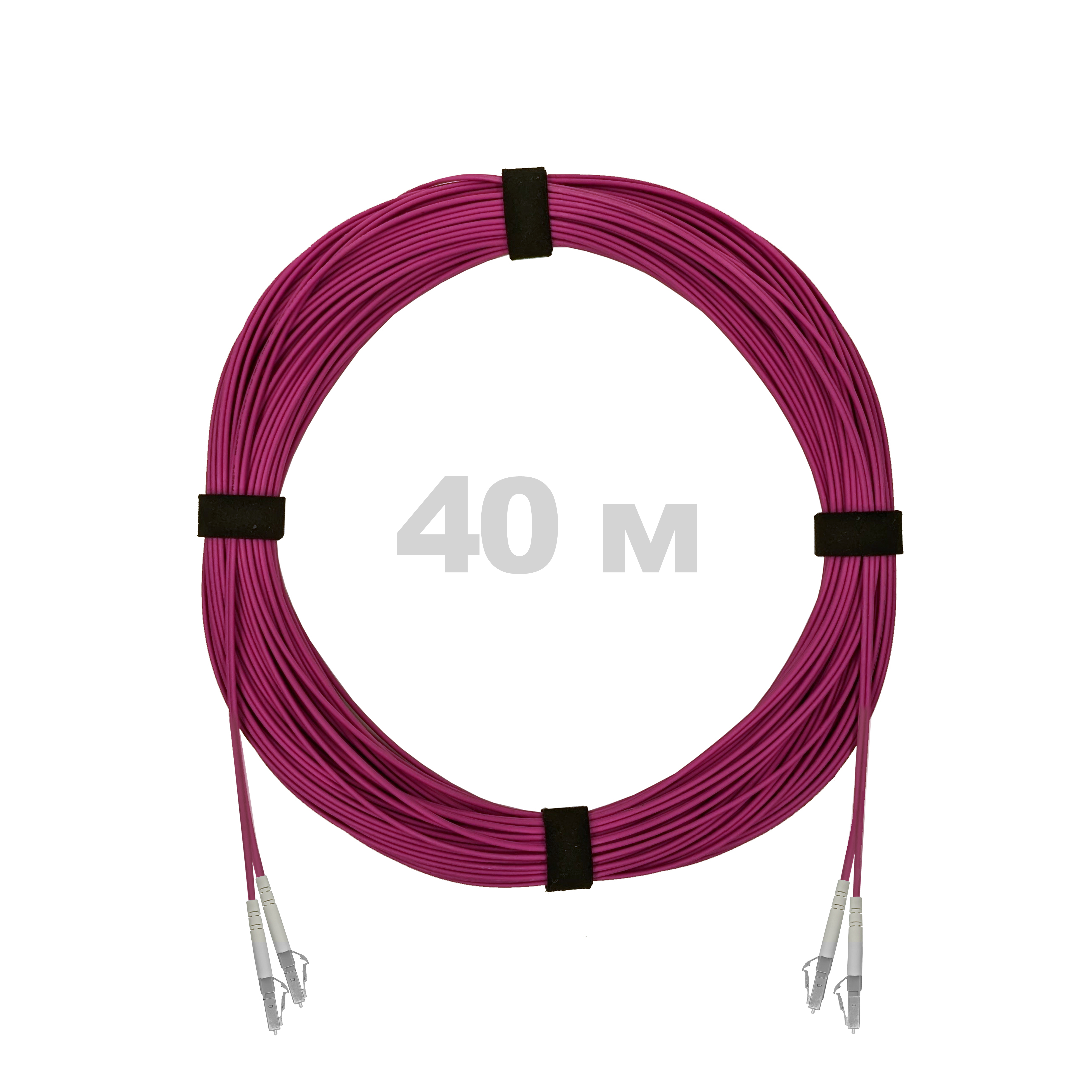 Патч-корд оптический армированный бронированный LC/UPC-LC/UPC MM (OM4) Duplex 3.0mm LSZH, 40 м.