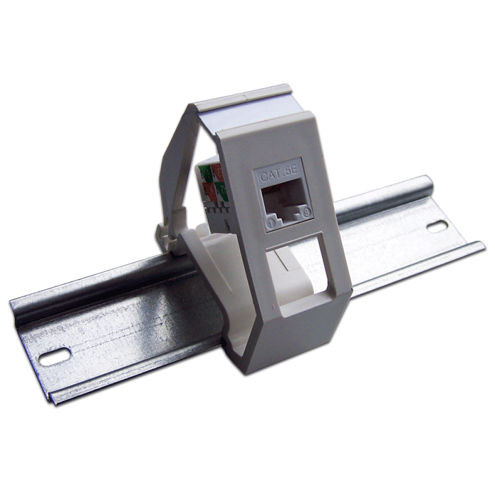 Рамка на DIN-рейку для установки модуля типа Keystone, белая__