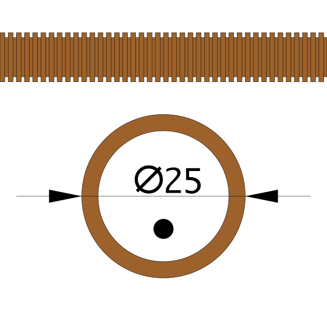 Труба гофрированная ПВХ легкая 350 Н бук с/з д25 (50 м/уп) 