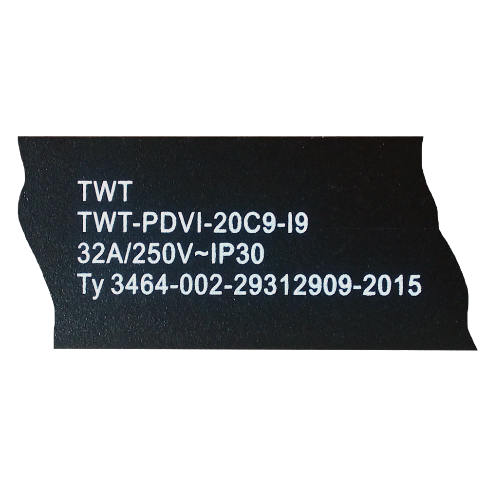 Вертикальный блок розеток, 20xC19, 250V, 32A, A/V-метр, шнур 3 метра, вилка IEC309__
