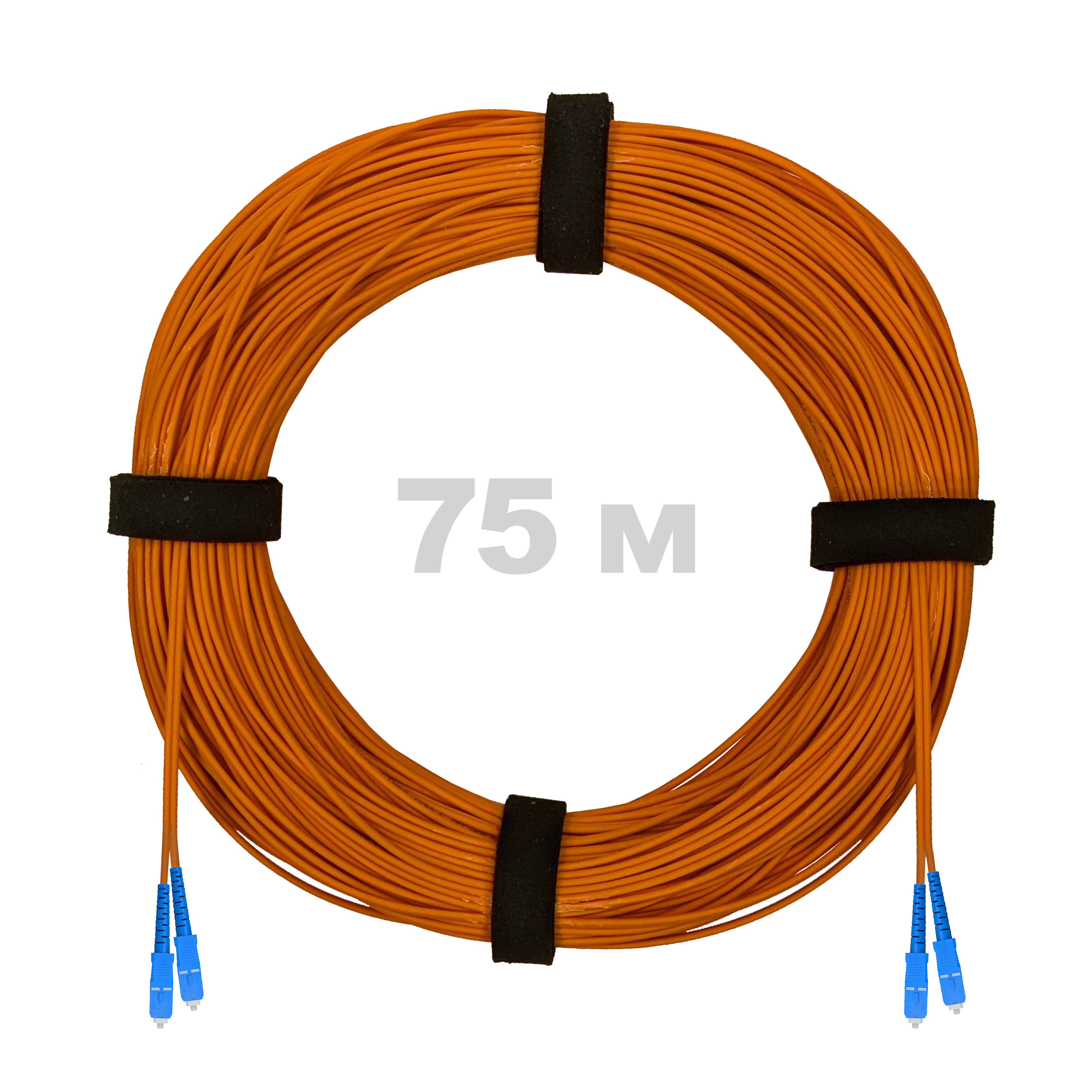 Патч-корд оптический SC/UPC-SC/UPC MM (OM2) 3mm duplex LSZH,  75 м.