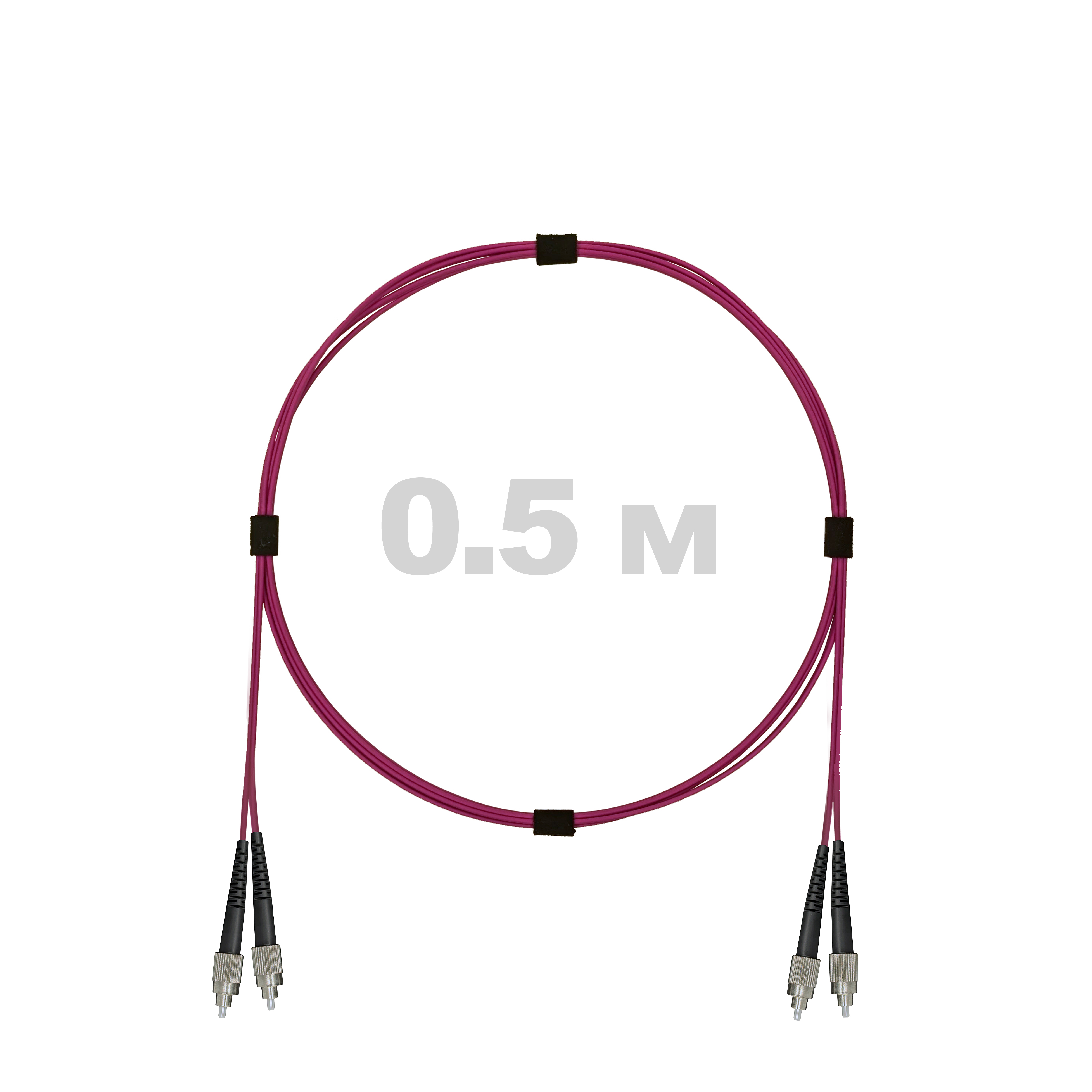 Патч-корд оптический армированный бронированный FC/UPC-FC/UPC MM (OM4) Duplex 2.0mm LSZH, 0.5 м.