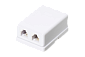 Розетка телефонная  RJ-11(6p4c), двойная, внешняя, белая, TWIST