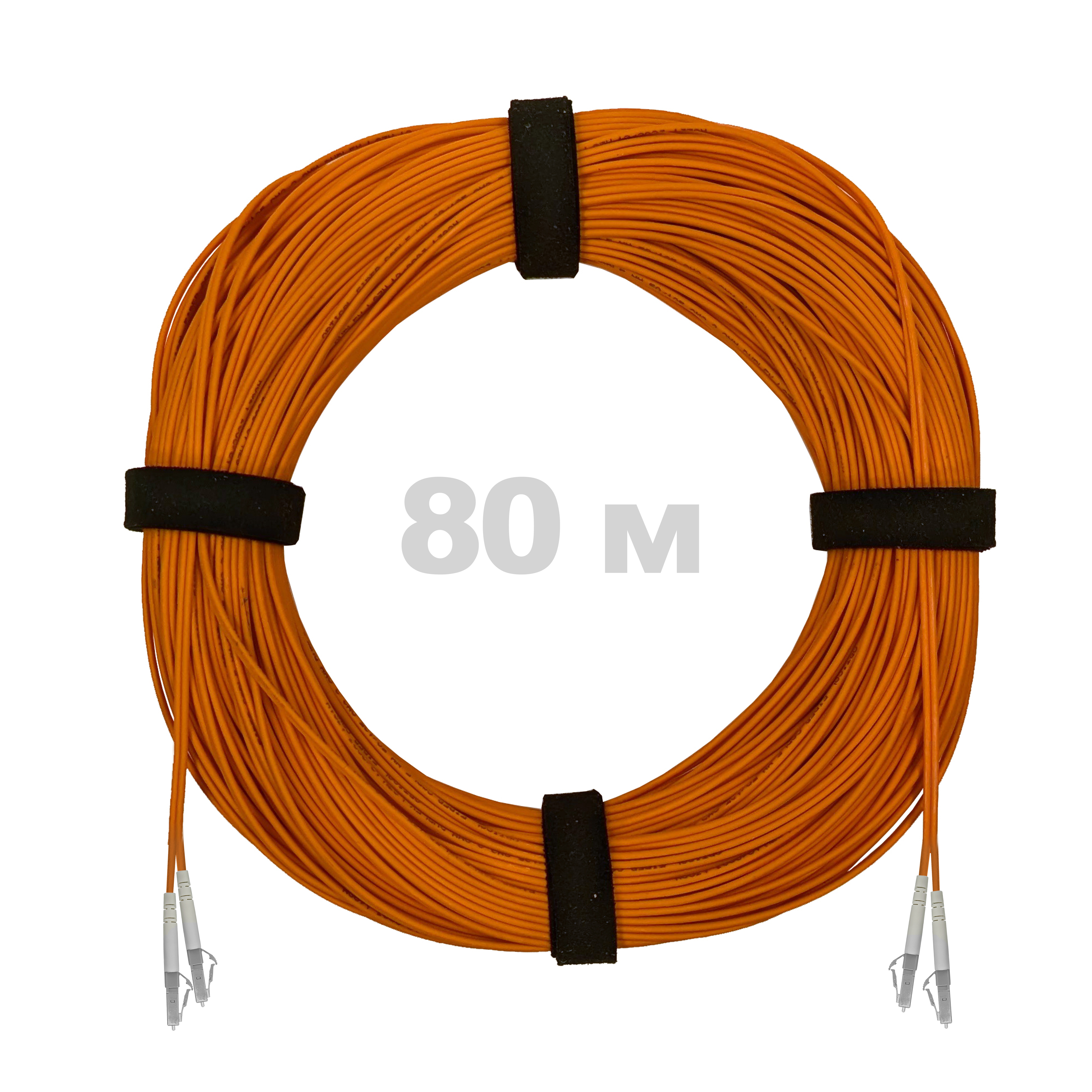 Патч-корд оптический LC/UPC-LC/UPC MM (OM2) 2mm duplex LSZH,  80 м.
