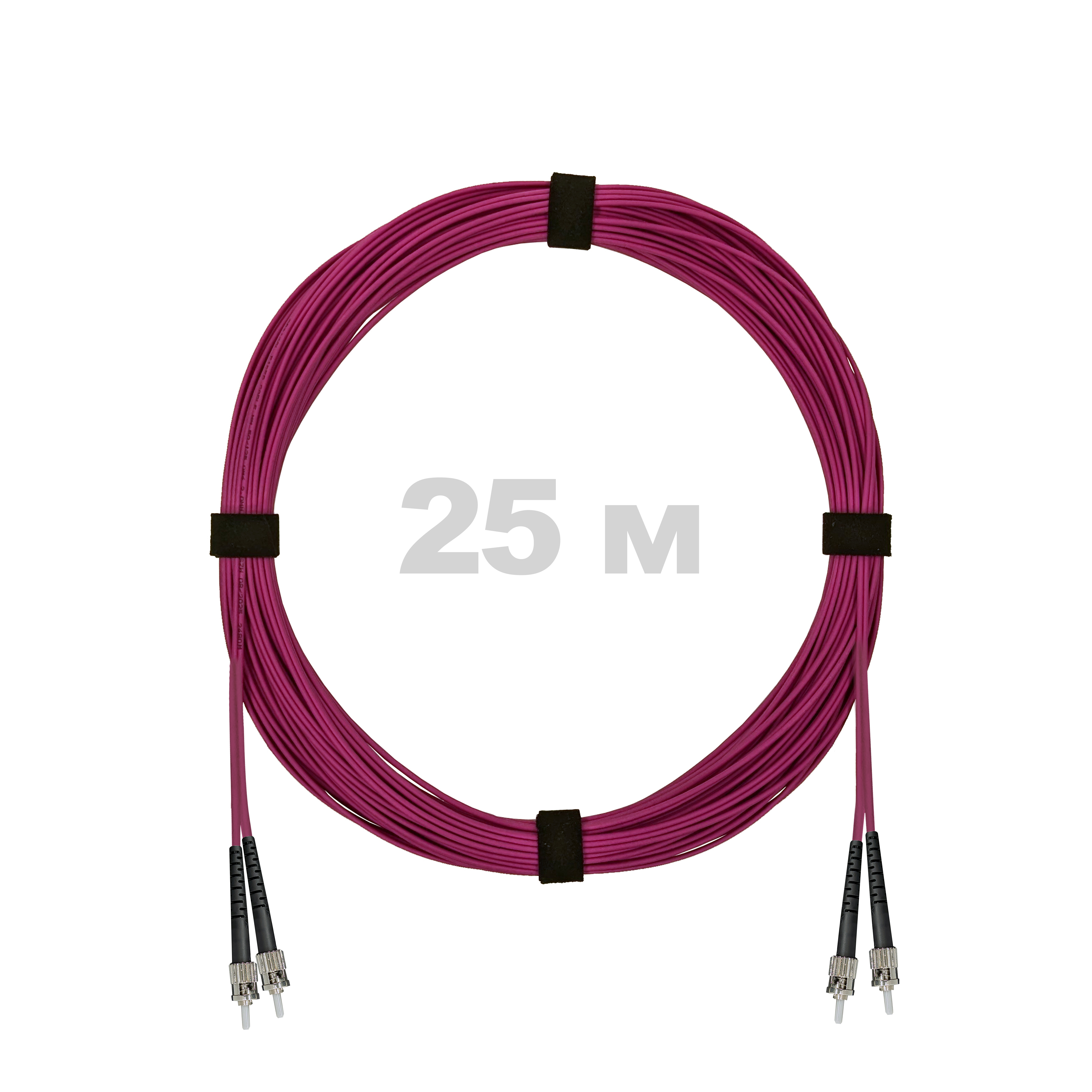 Патч-корд оптический армированный бронированный ST/PC-ST/PC MM (OM4) Duplex 2.0mm LSZH, 25 м.