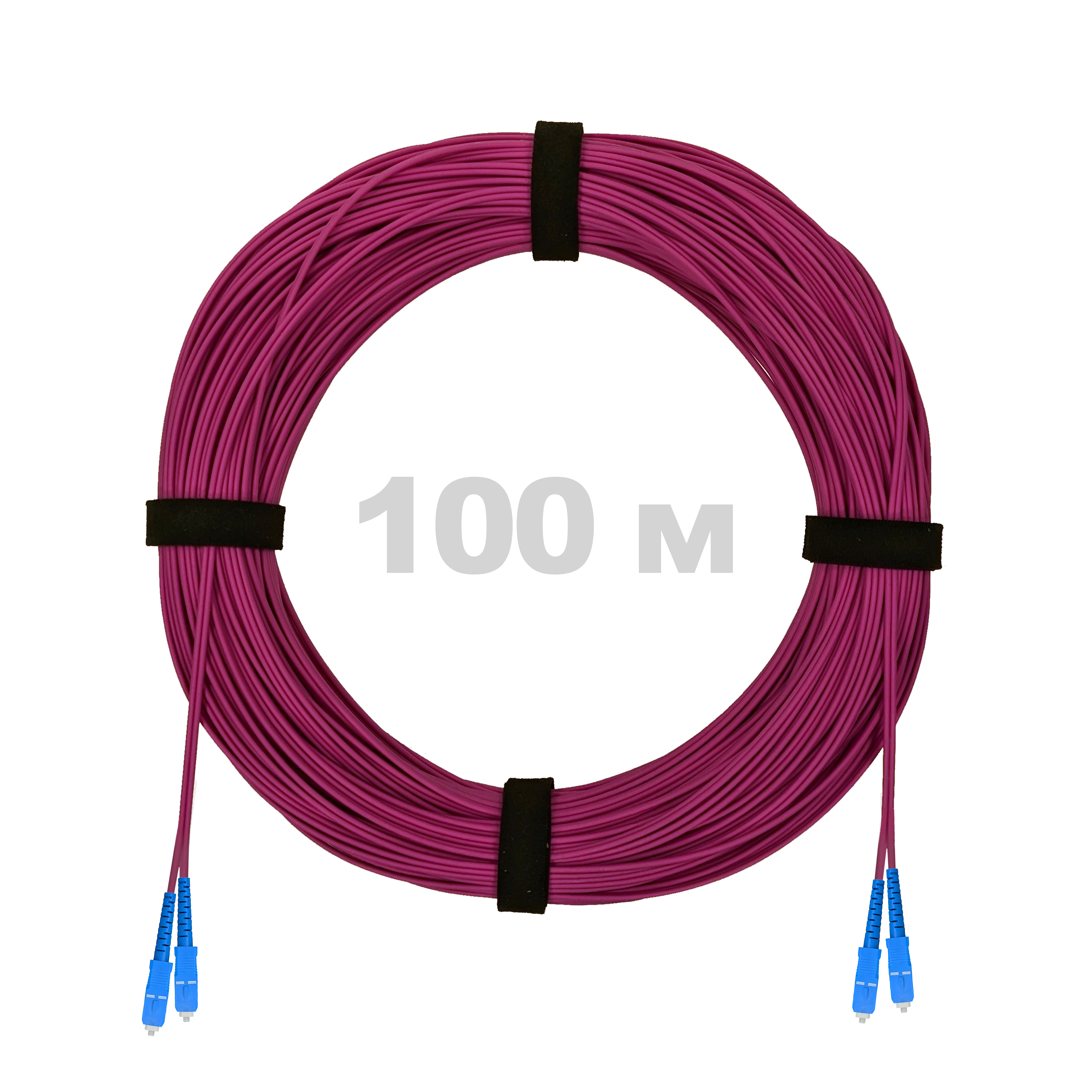 Патч-корд оптический SC/UPC-SC/UPC MM (OM4) 3mm duplex LSZH,  100 м.