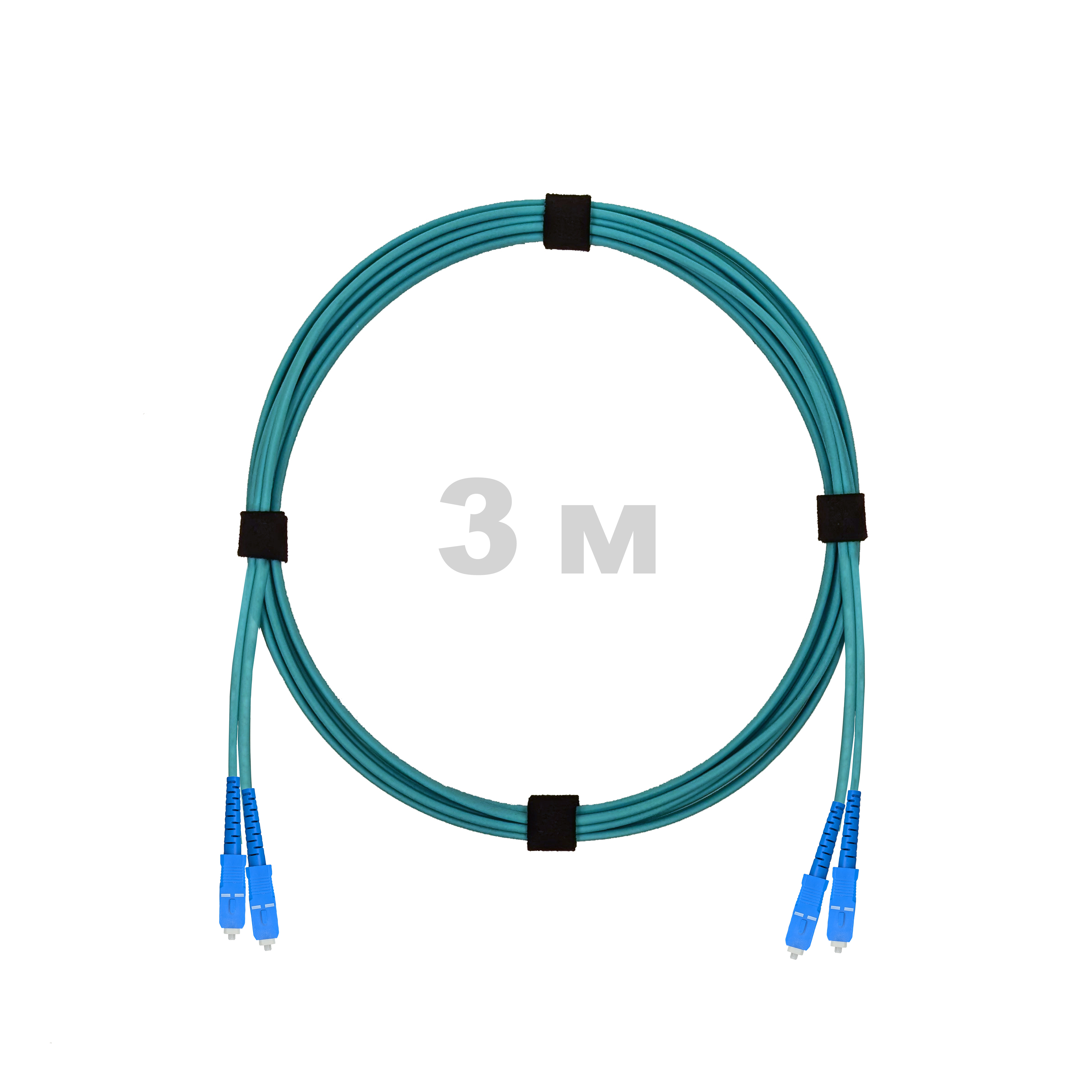 Патч-корд оптический армированный бронированный SC/UPC-SC/UPC MM (OM3) Duplex 2.0mm LSZH, 3 м.