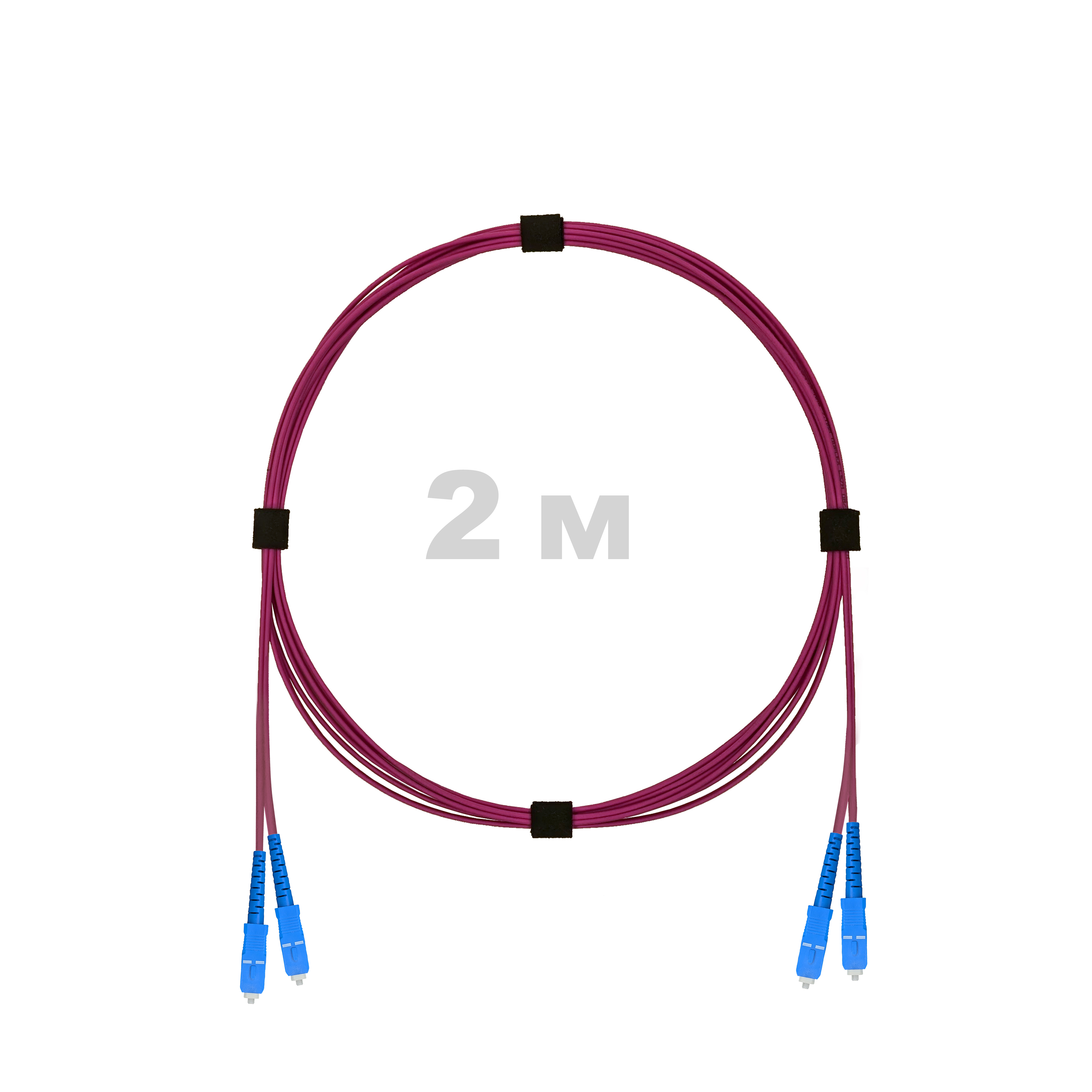 Патч-корд оптический армированный бронированный SC/UPC-SC/UPC MM (OM4) Duplex 3.0mm LSZH, 2 м.