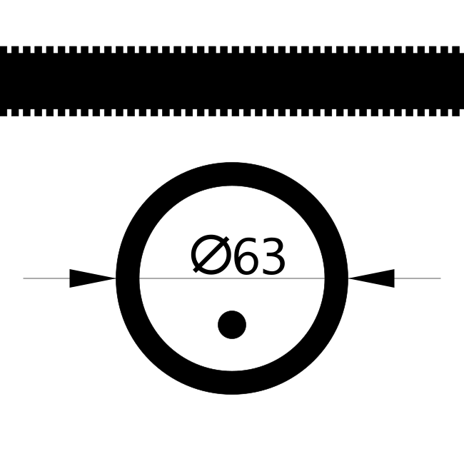 Труба гофрированная ПВХ черная с/з д63 (15 м/360 м уп/пал) строительная с зондом