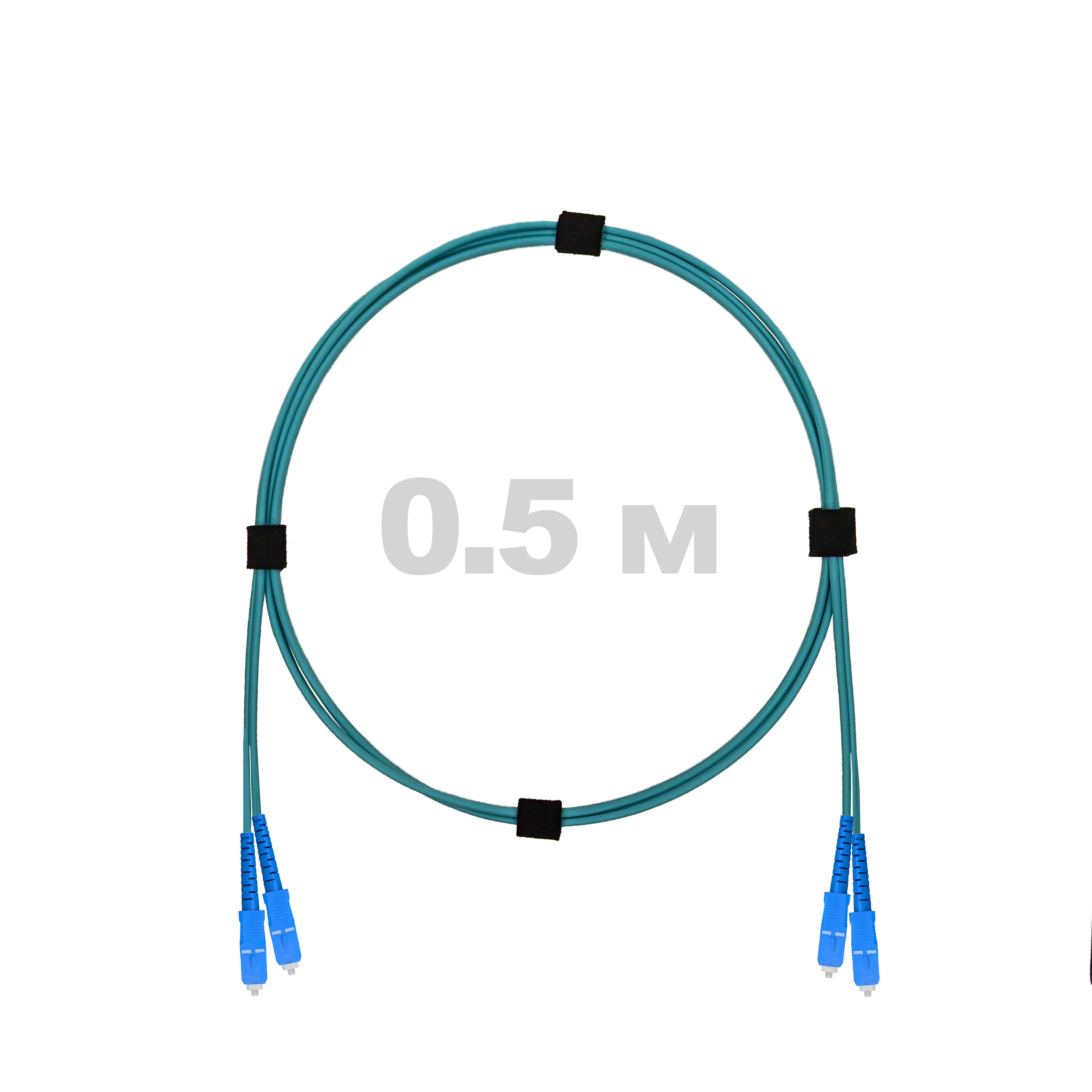 Патч-корд оптический армированный бронированный SC/UPC-SC/UPC MM (OM3) Duplex 3.0mm LSZH, 0.5 м.